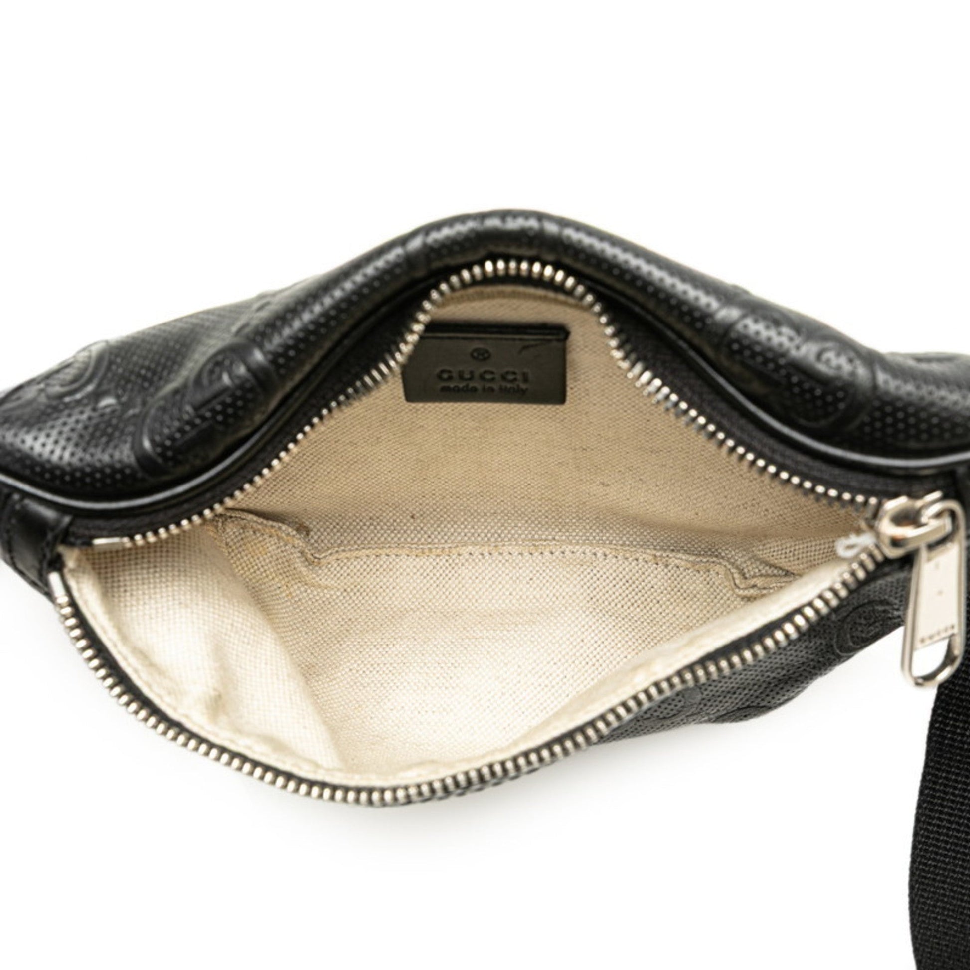 Gucci Black Leather Fanny Pack Sling Bag