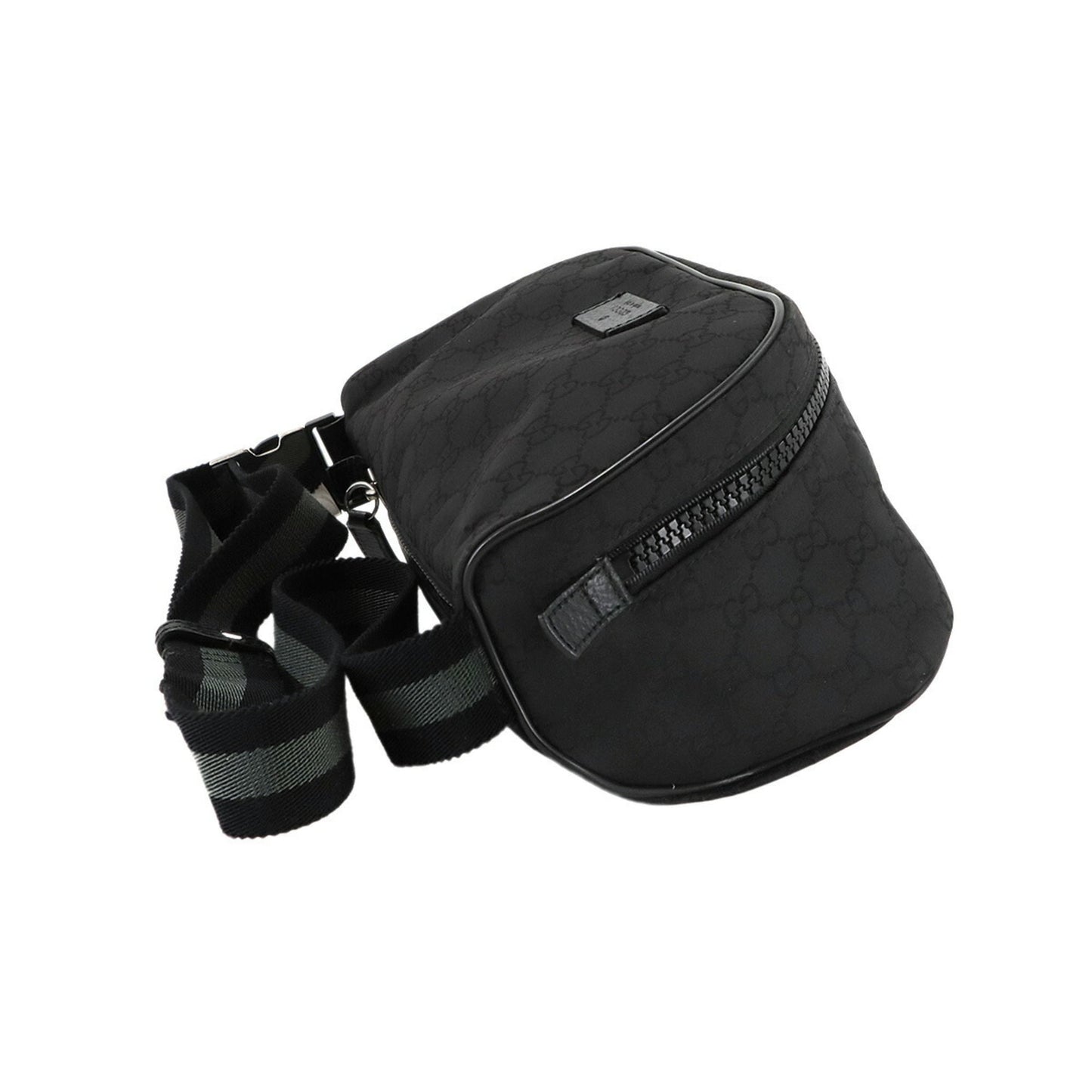 Gucci Black Nylon Leather Fanny Pack Sling Bag