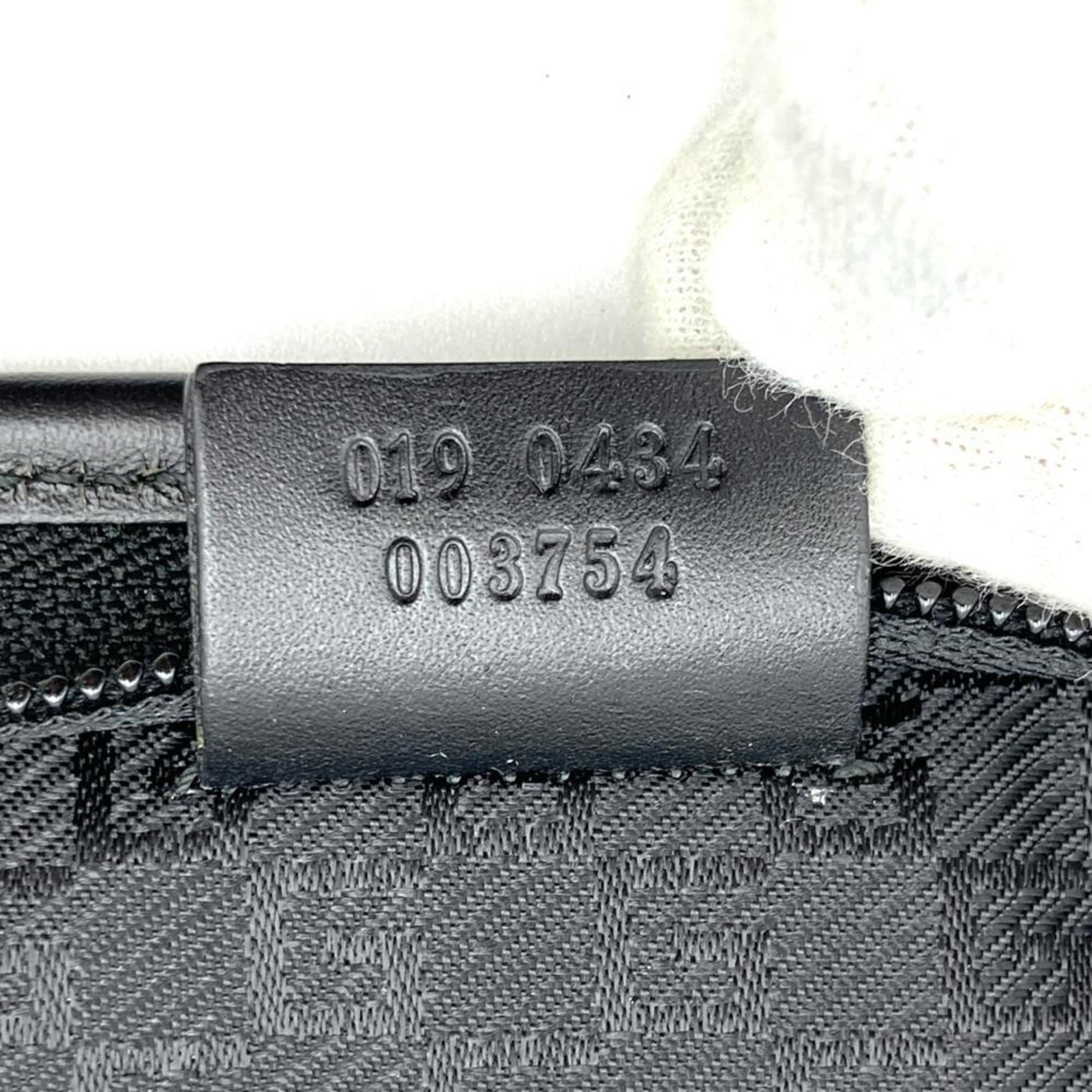 Gucci Black Nylon Leather Clutch Bag