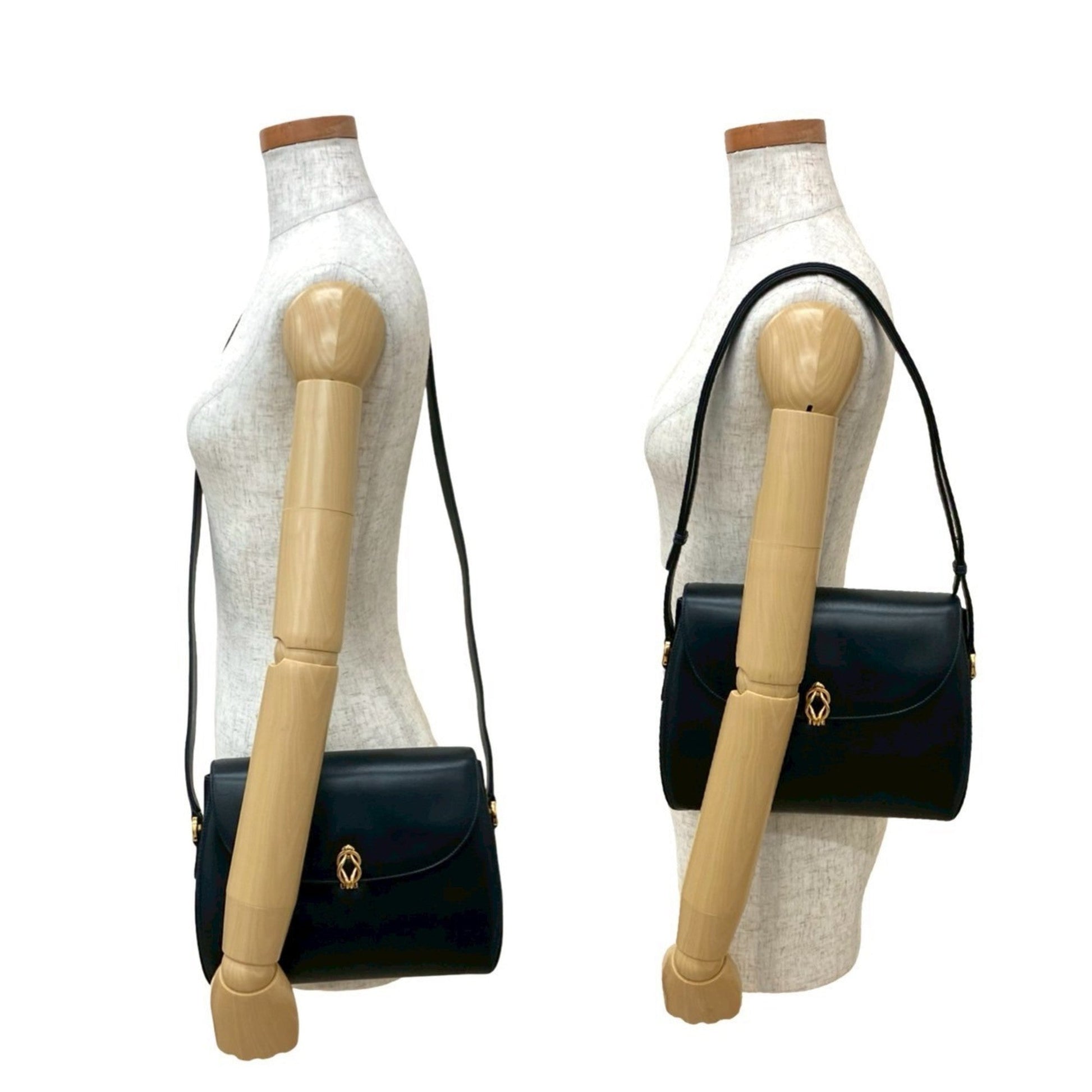 Gucci Navy Leather Shoulder Bag