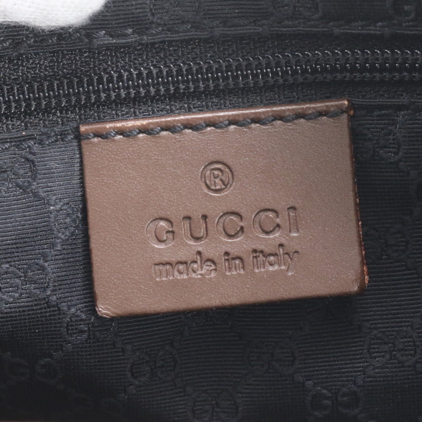 Gucci Brown Navy Leather Canvas Handbag Shoulder Bag