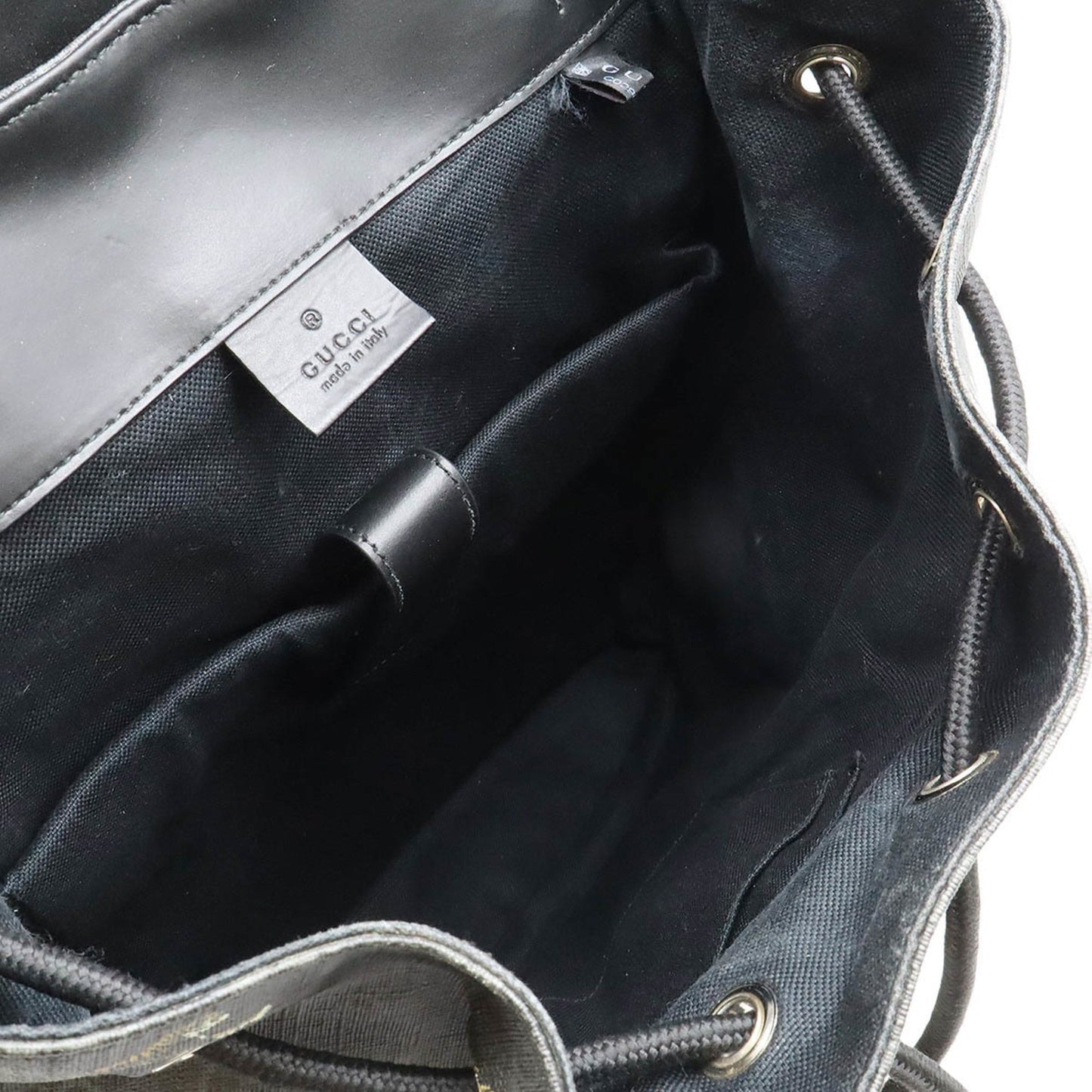 Gucci Sherry Line Black Gray Navy Red Color Pvc Leather Backpack