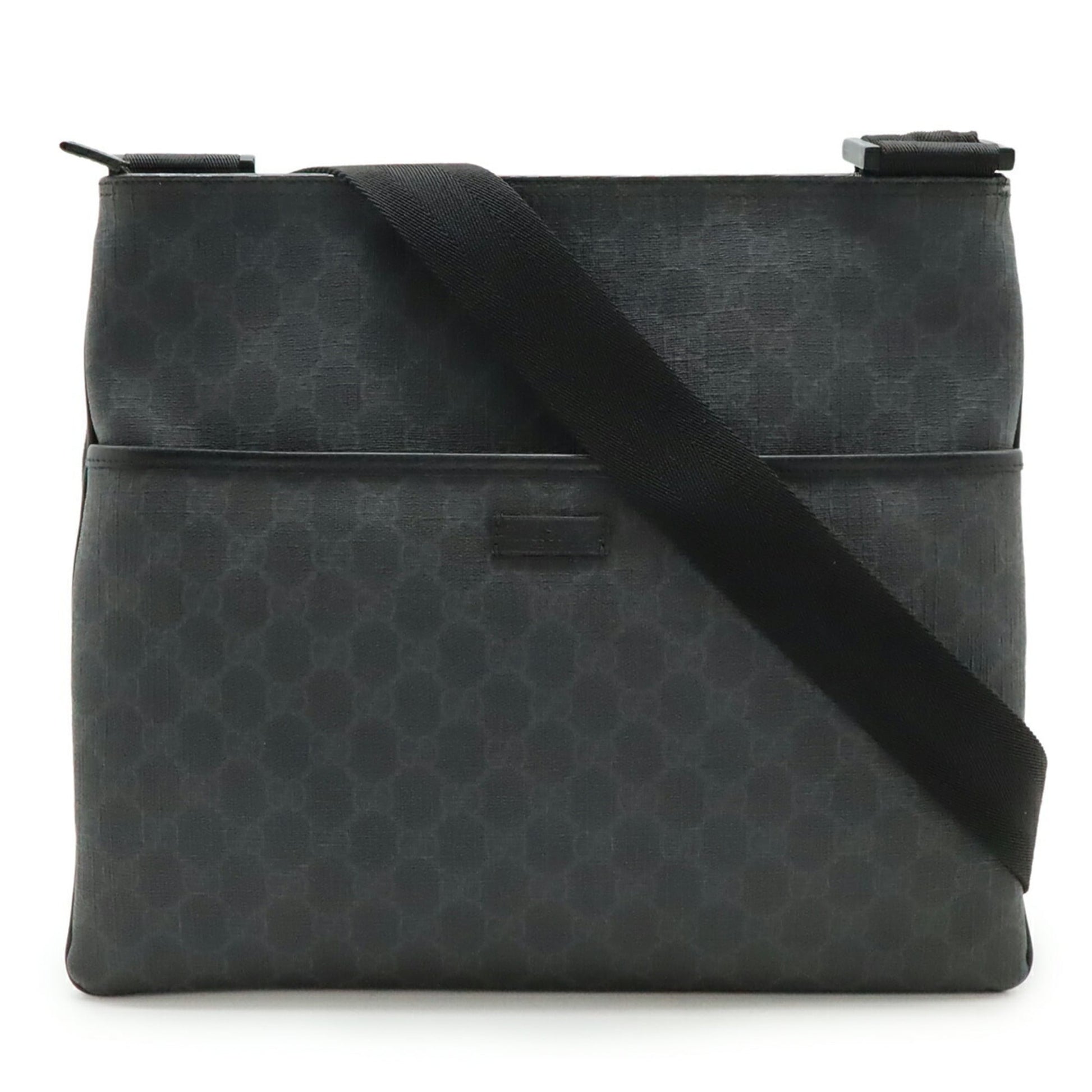 Gucci Gg Plus Black Gray Gg Supreme Leather Shoulder Bag
