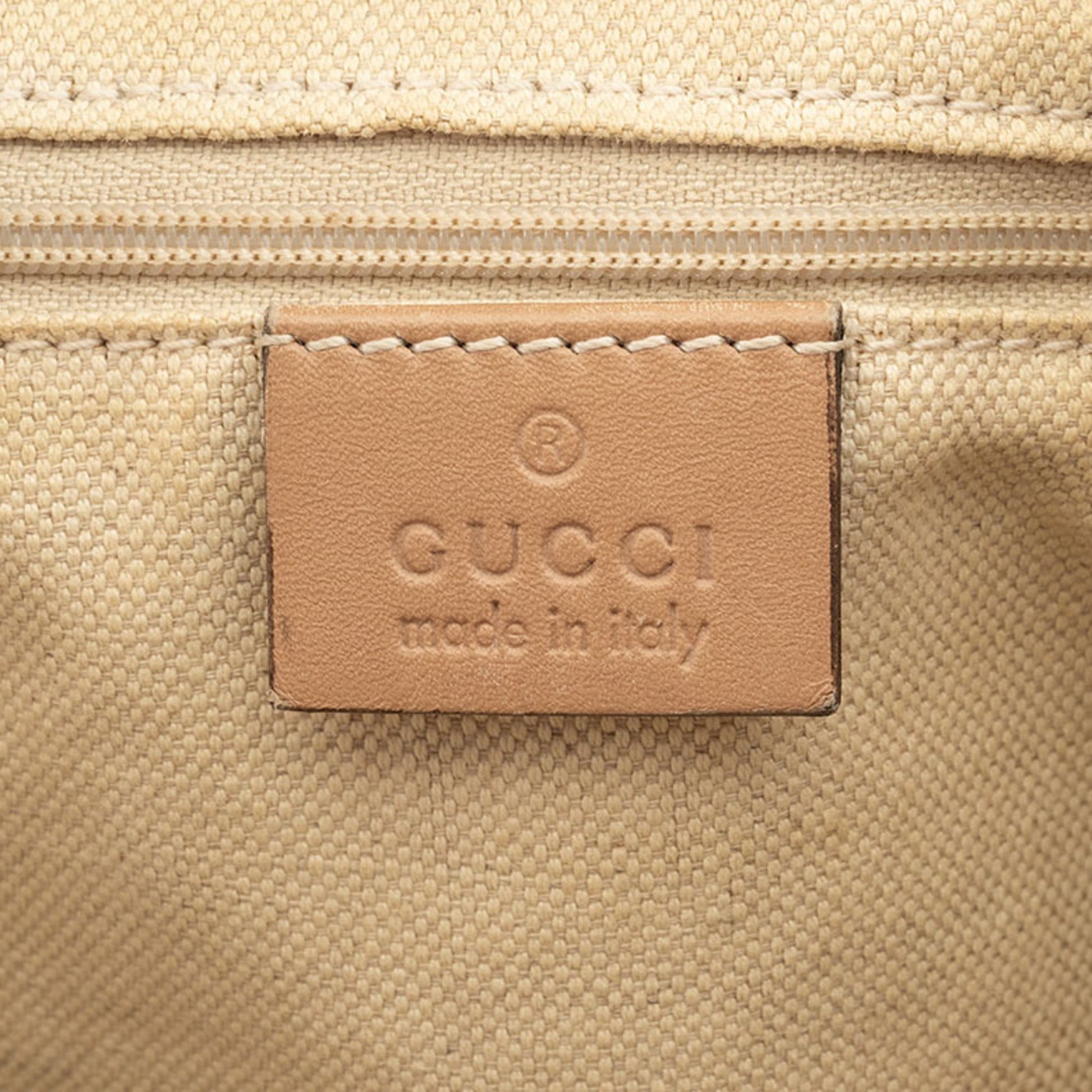Gucci Diamante Beige Canvas Leather Handbag Shoulder Bag