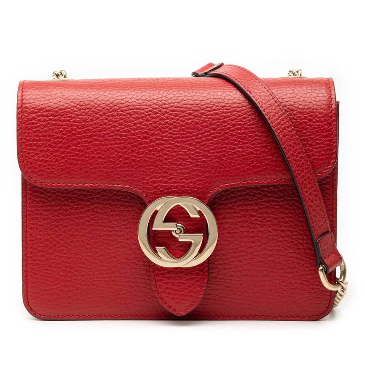 Gucci Red Color Leather Shoulder Bag