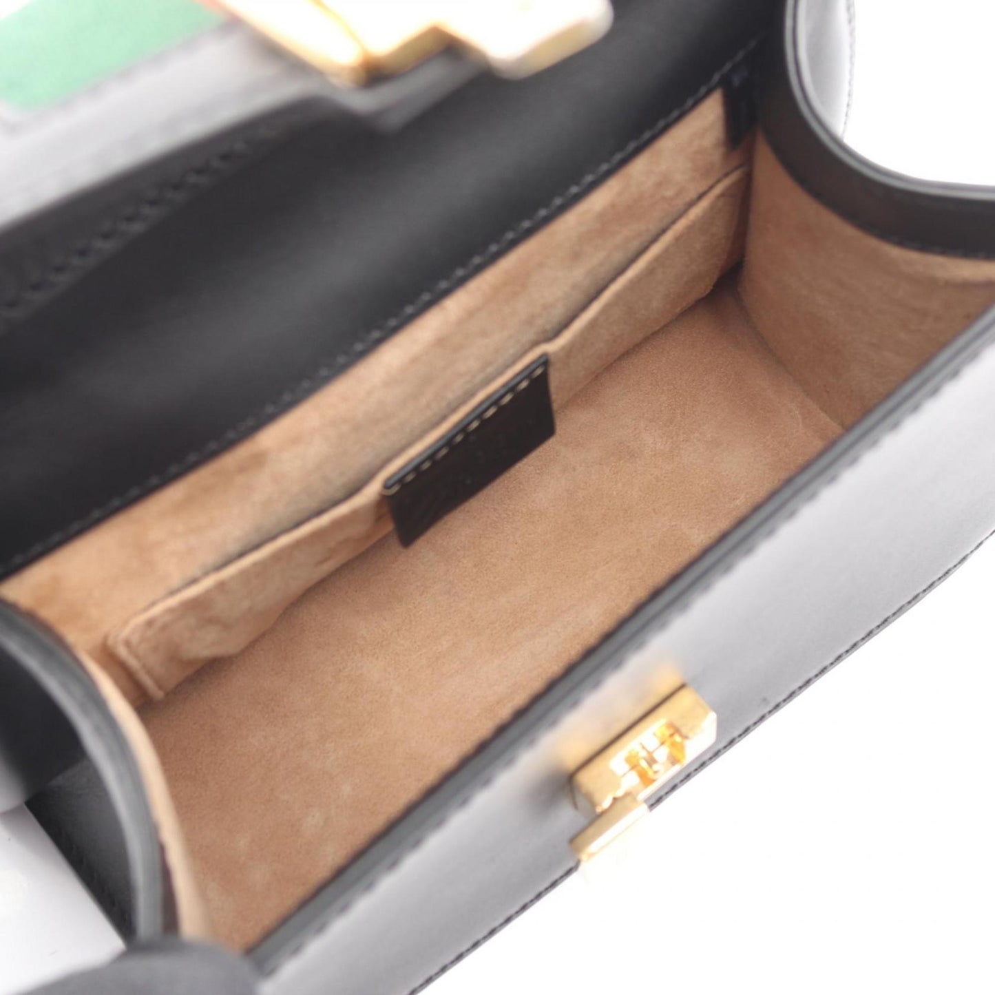 Gucci Black Multi-Color Leather Handbag