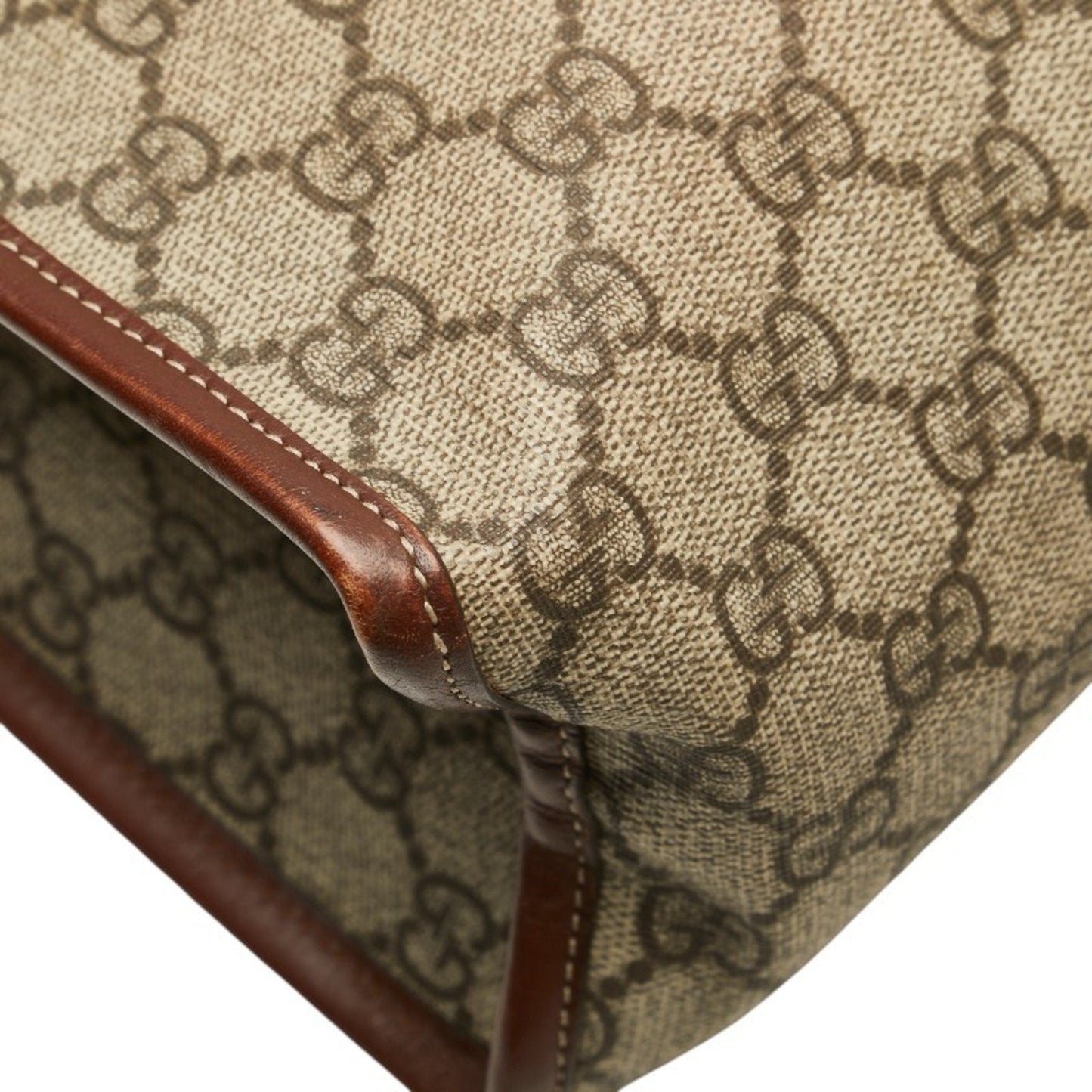 Gucci Beige Brown Pvc Leather Tote Bag