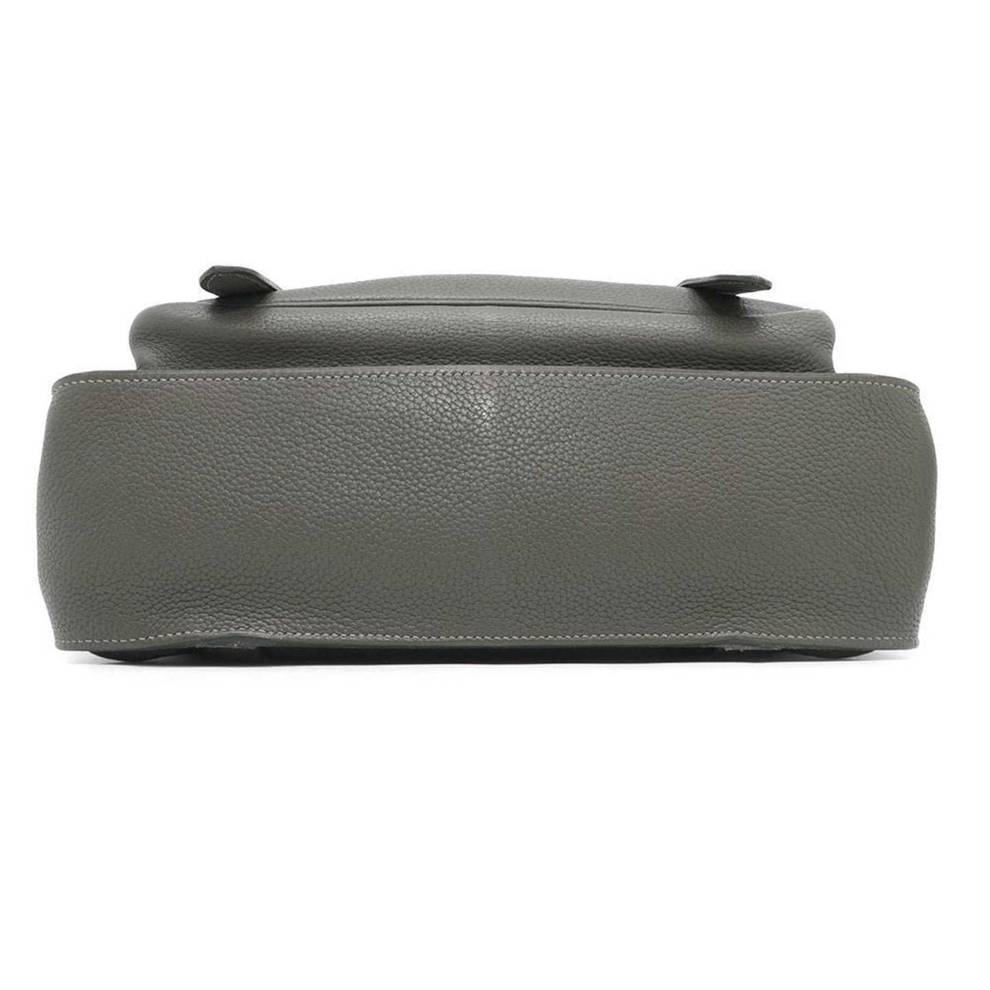Hermes Taurillon Clemence Shoulder Bag Leather Gray