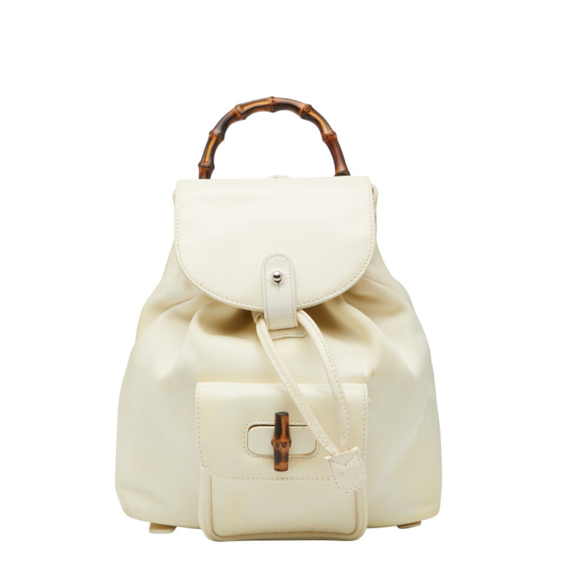 Gucci White Nylon Leather Backpack