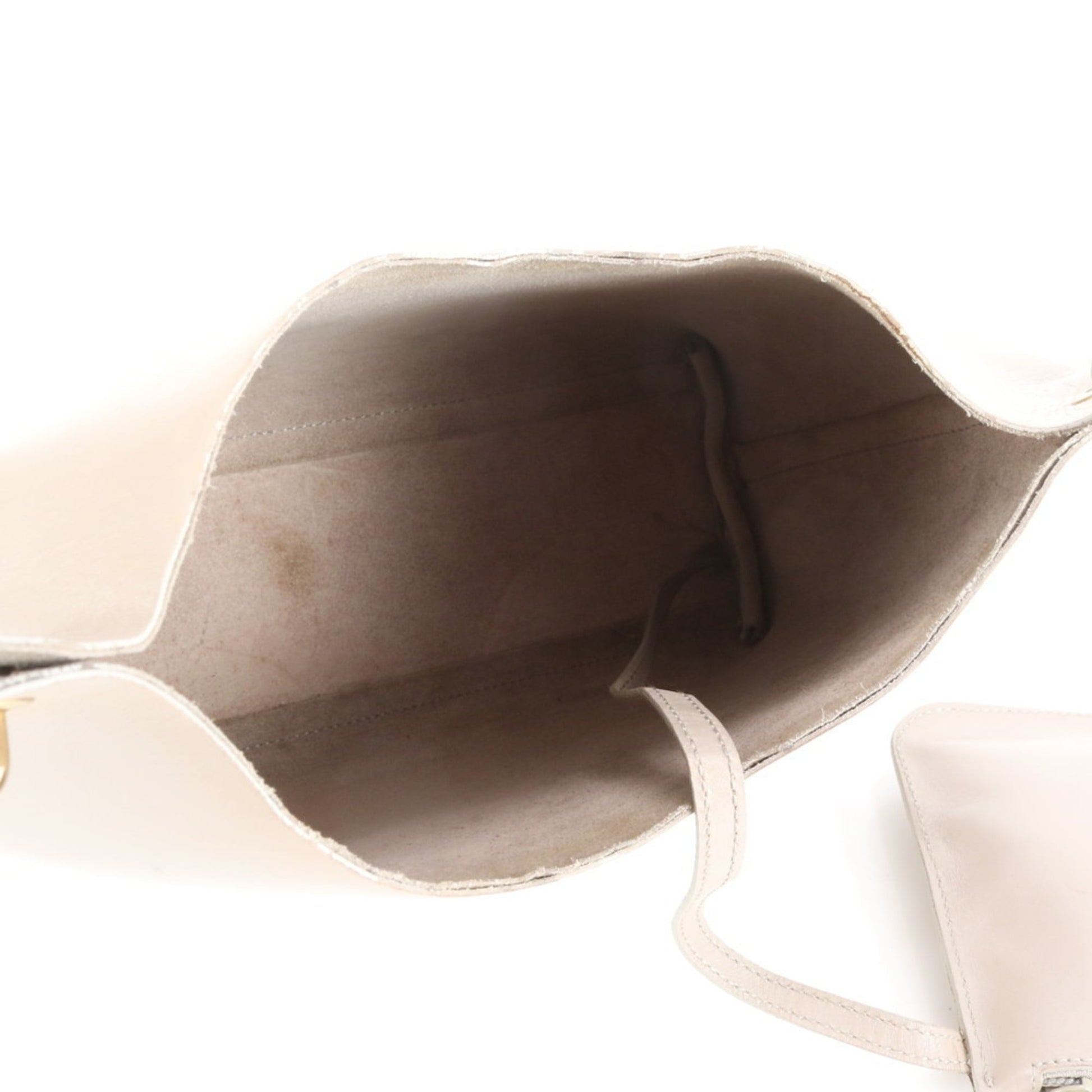 Gucci Grayish Leather Pouch Shoulder Bag