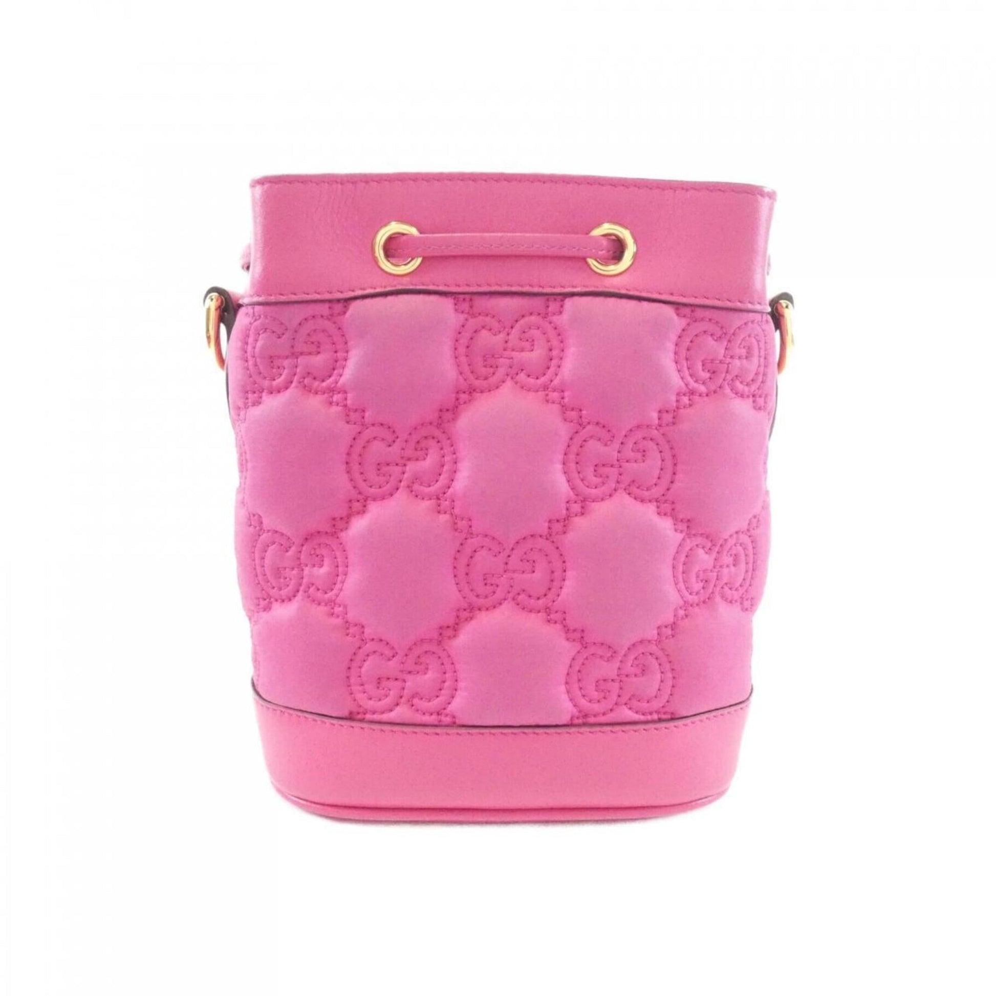 Gucci Pink Nylon Leather Shoulder Bag