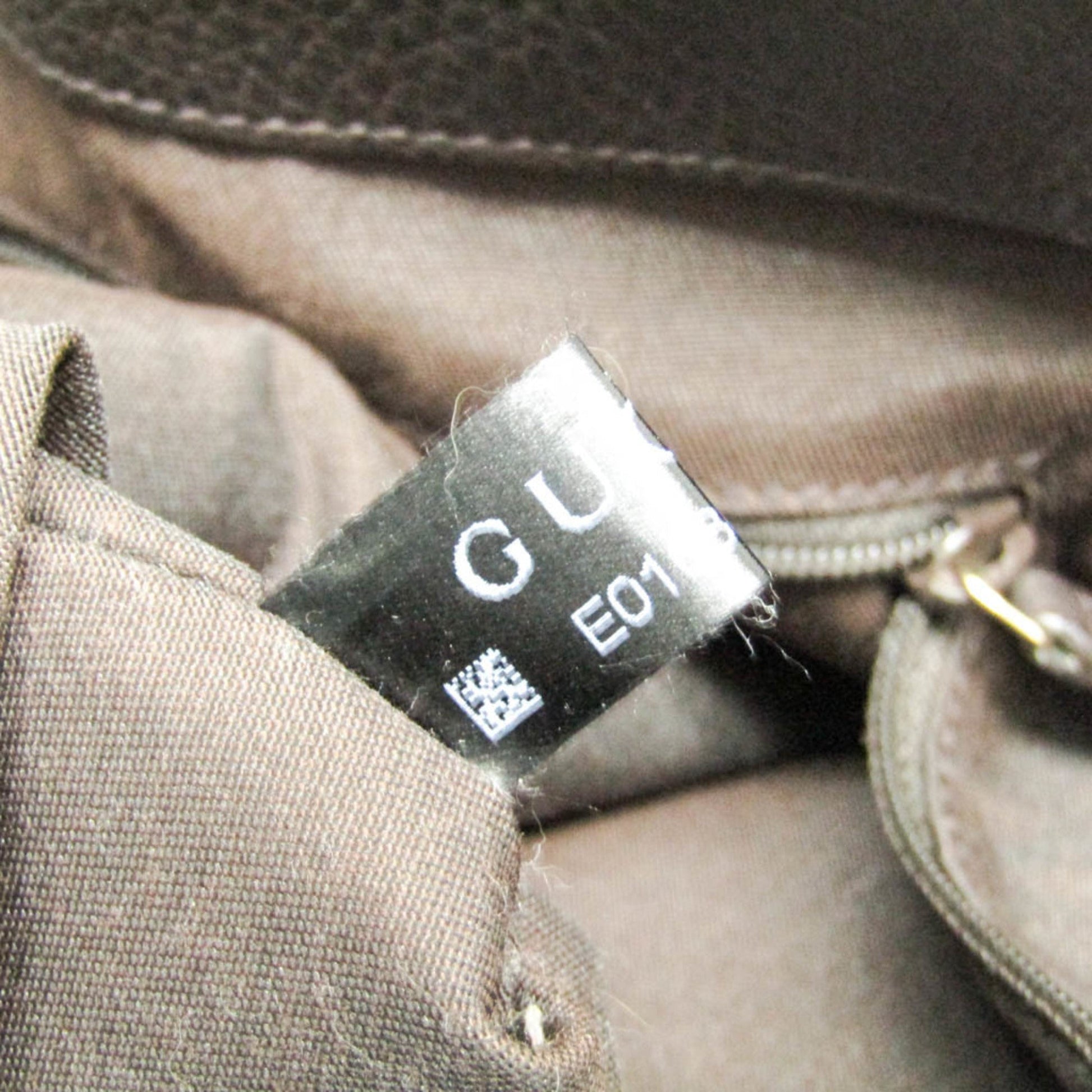 Gucci Diamante Beige Brown Canvas Leather Tote Bag