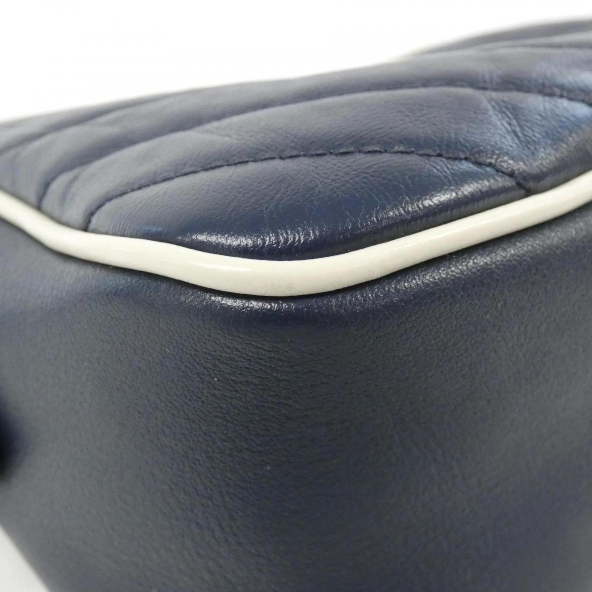 Gucci Gg Marmont Blue White Leather Shoulder Bag