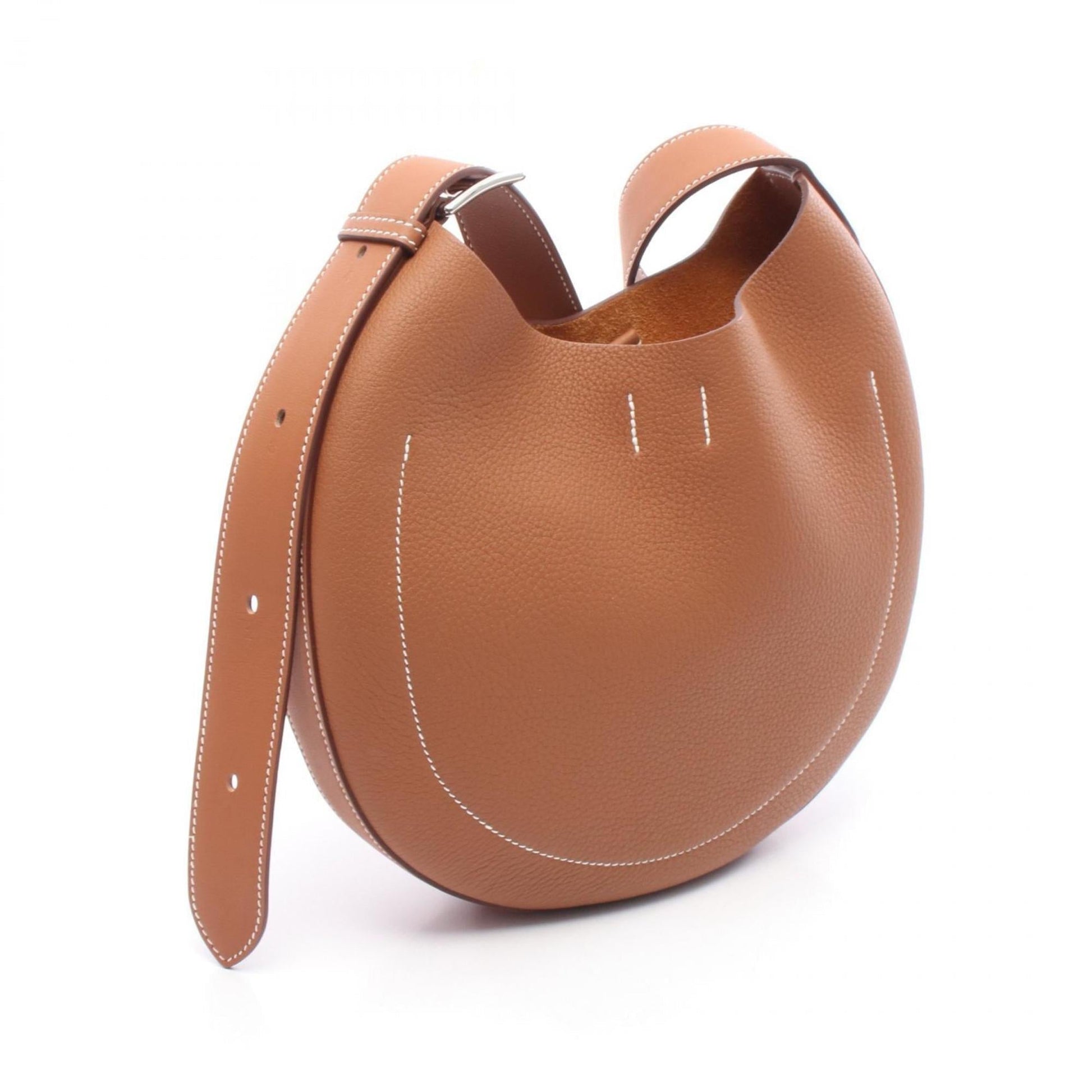 Hermes Togo Shoulder Bag Leather Brown Gold