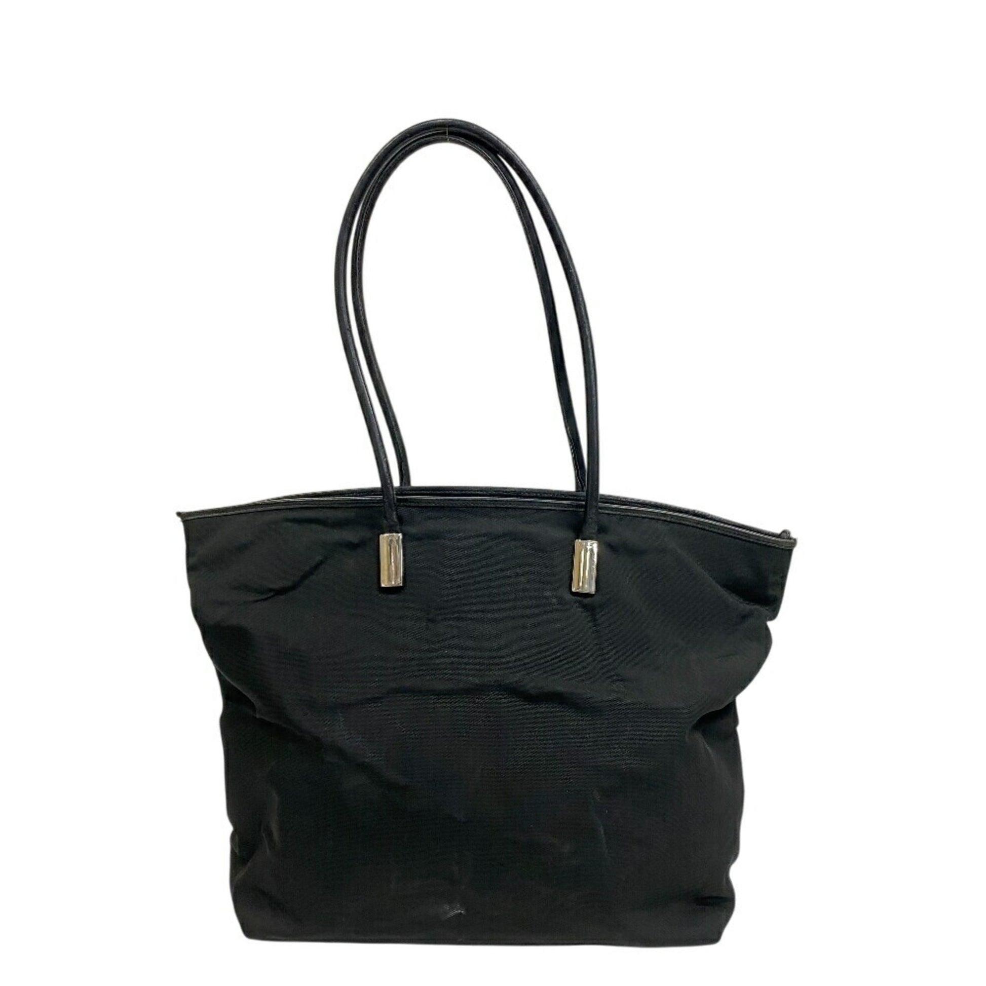 Gucci Black Nylon Leather Shoulder Bag Tote Bag
