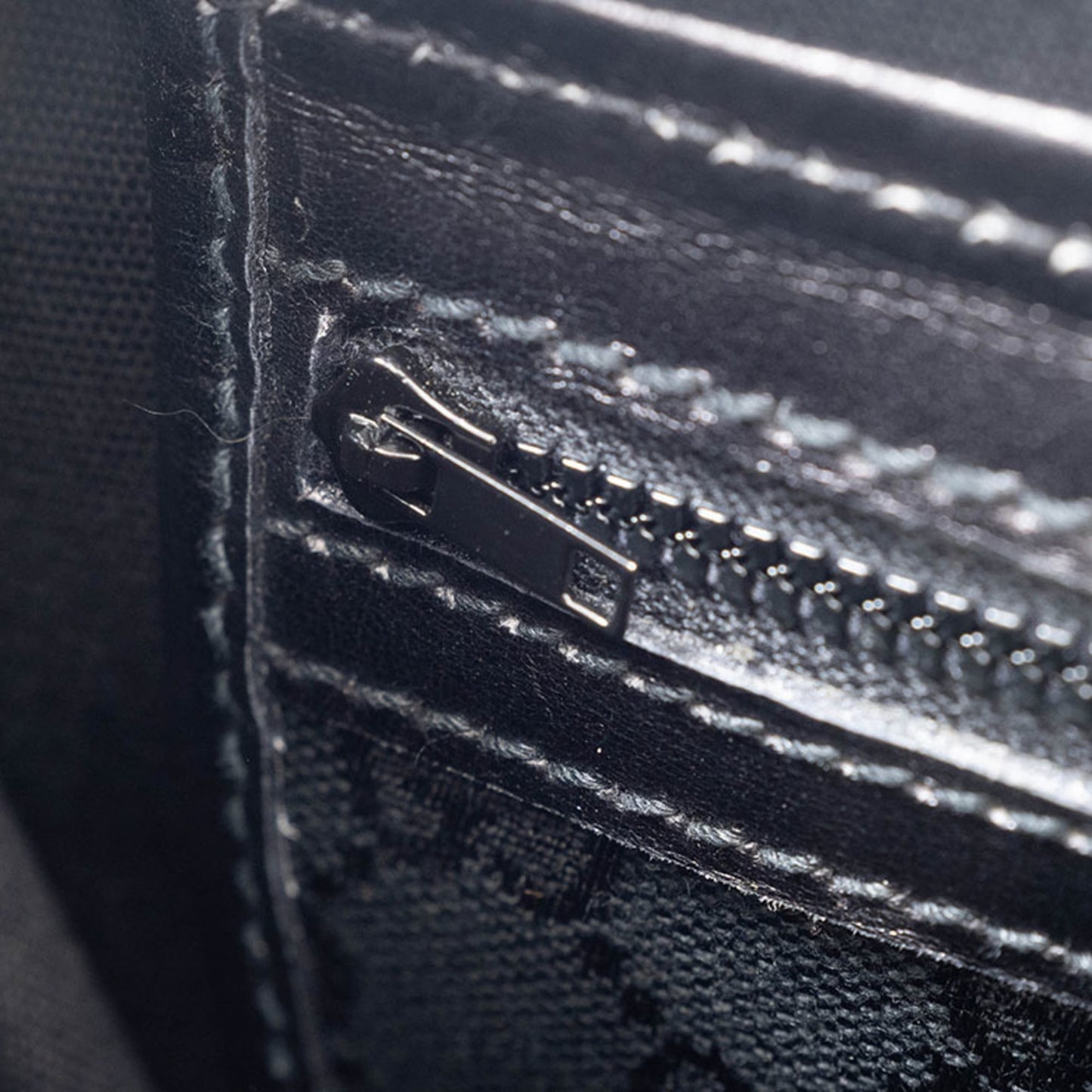 Gucci Black Gg Canvas Leather Handbag