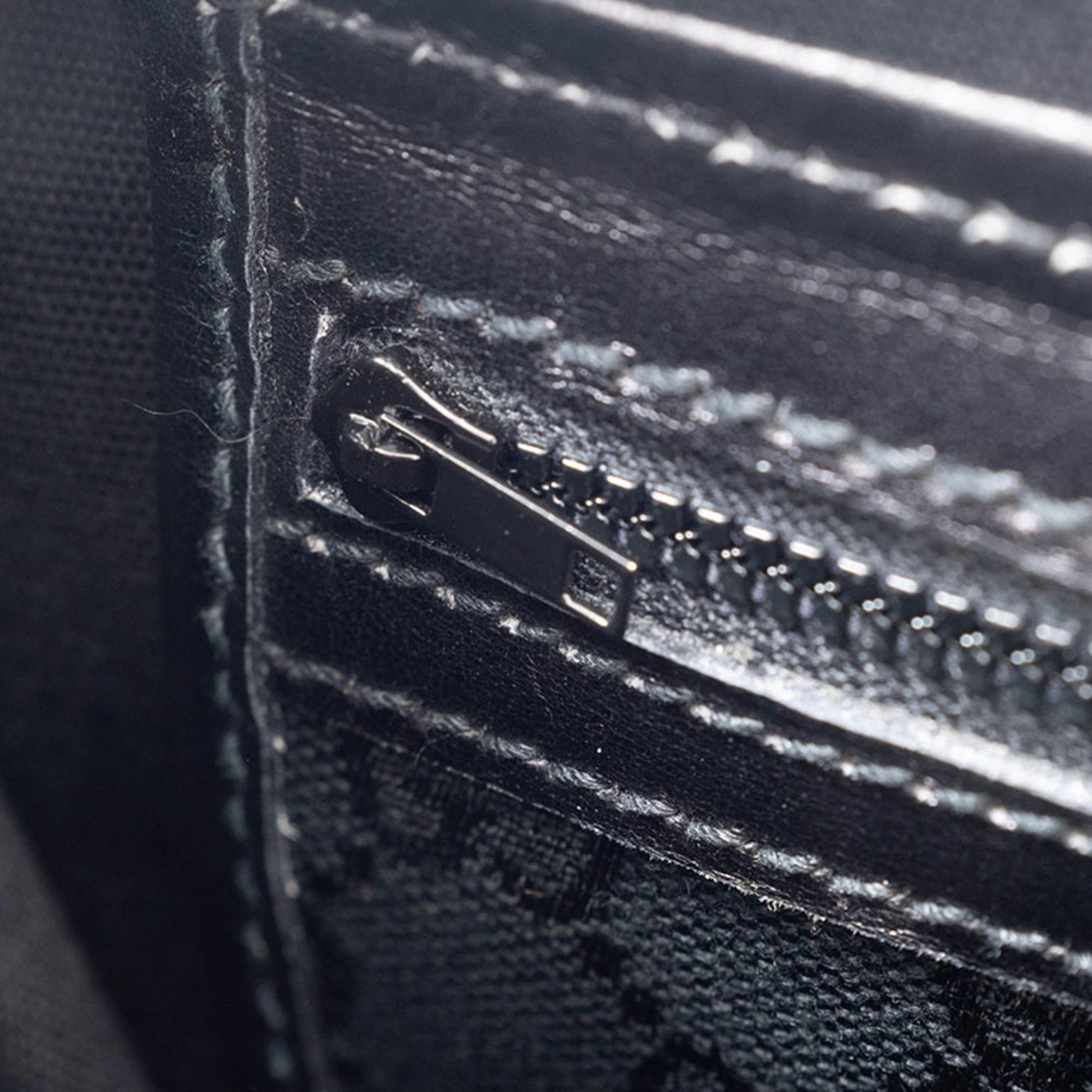 Gucci Black Gg Canvas Leather Handbag