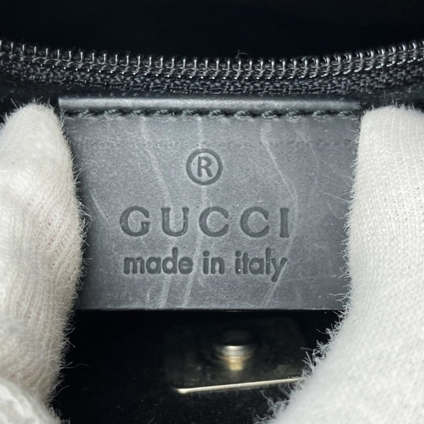 Gucci Black Red Color Leather Bamboo Shoulder Bag