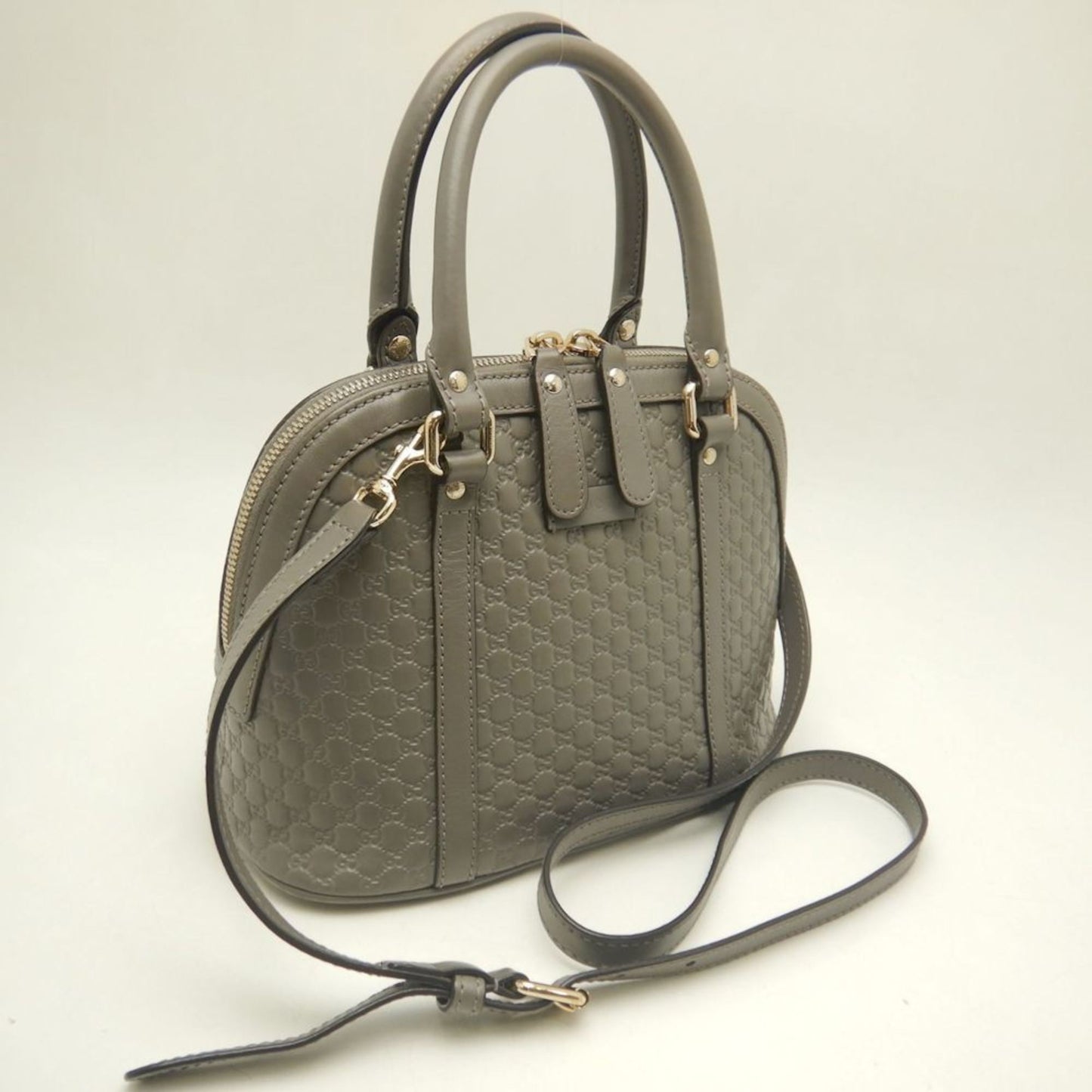 Gucci Microguccissima Gray Leather Handbag