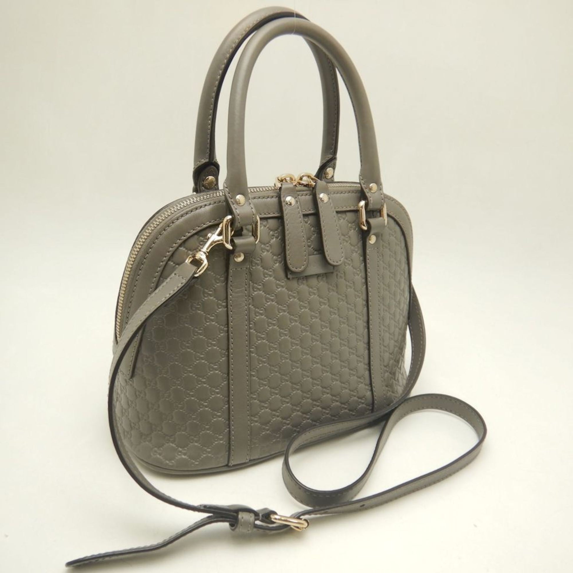 Gucci Microguccissima Gray Leather Handbag