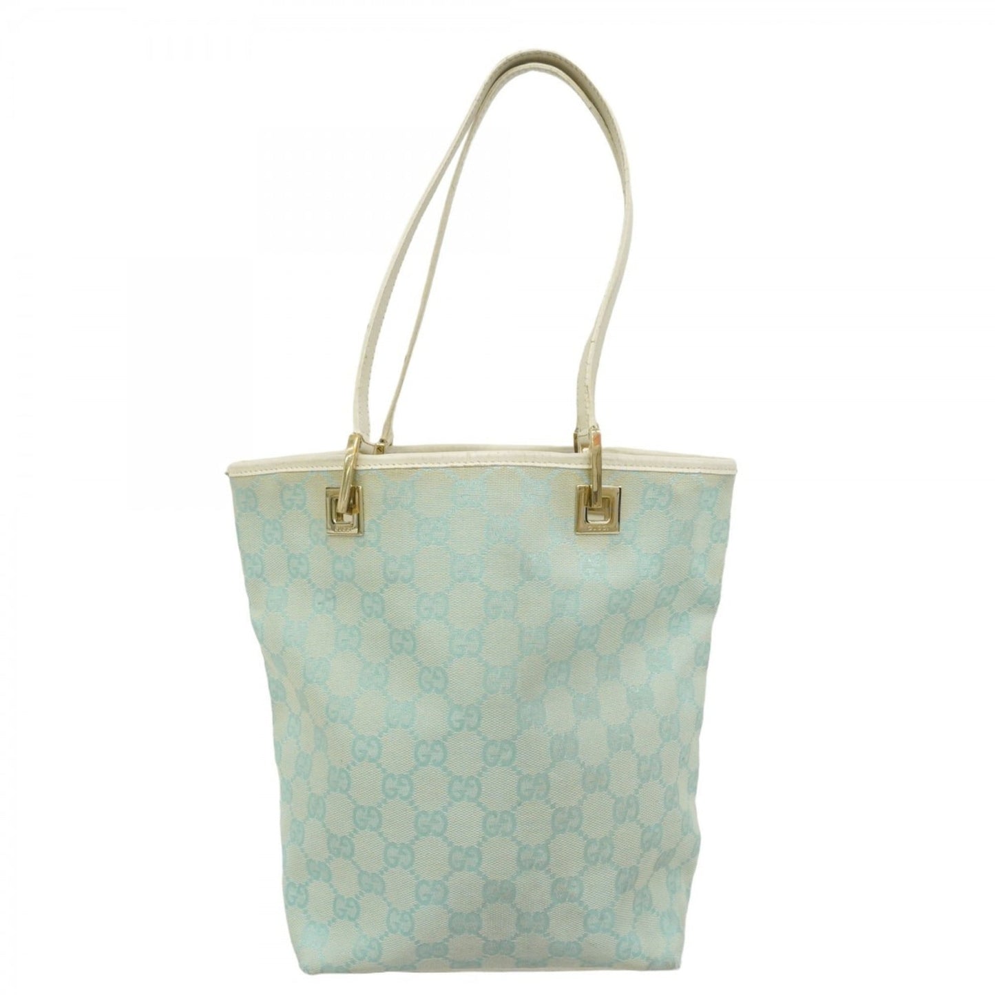 Gucci Light Blue White Canvas Tote Bag