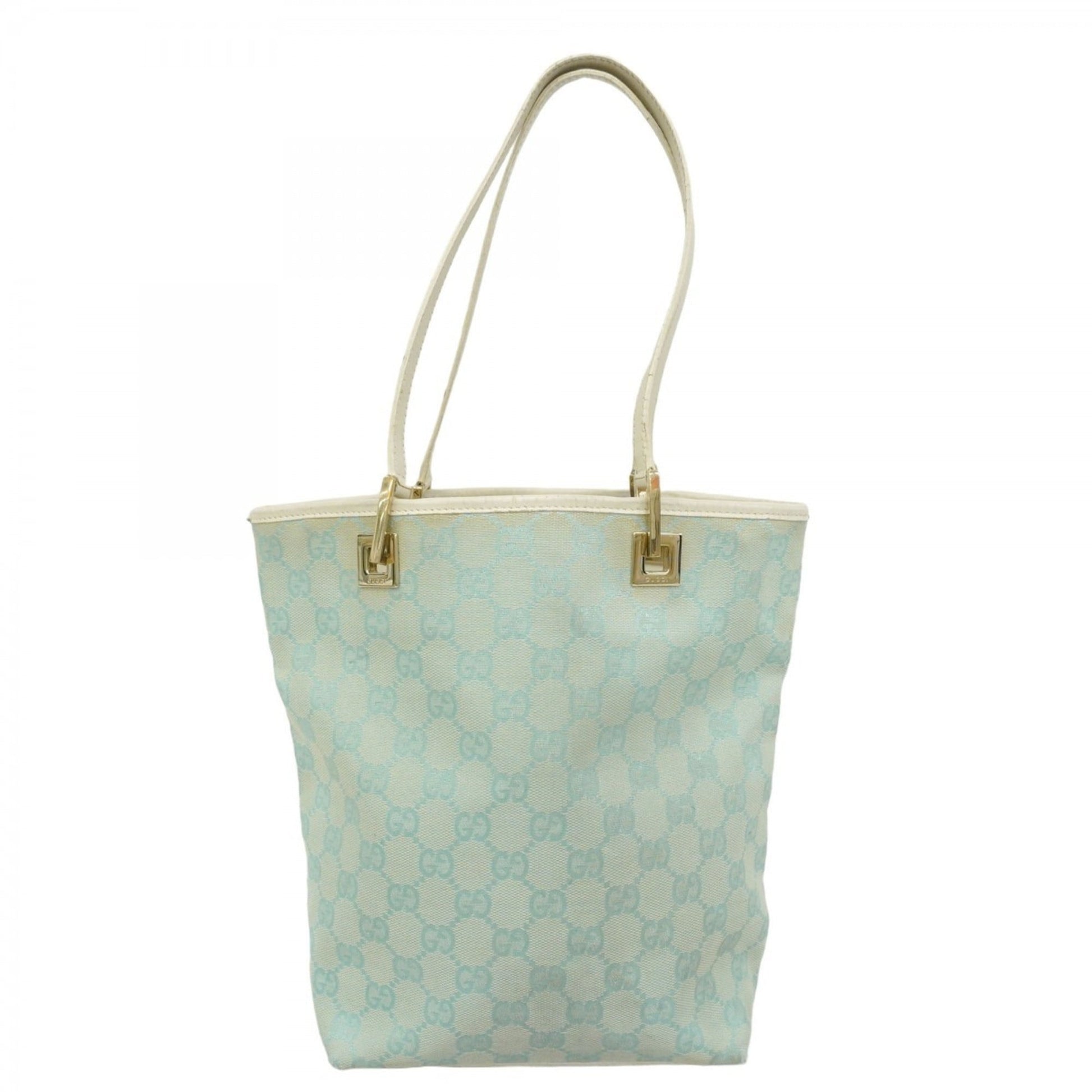 Gucci Light Blue White Canvas Tote Bag