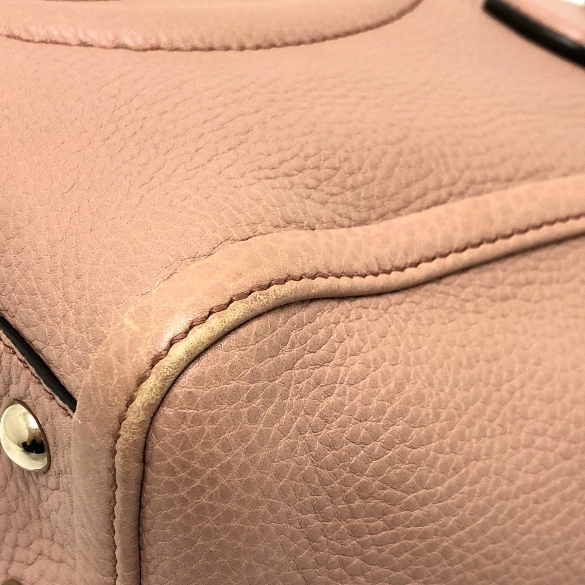 Gucci Pink Beige Leather Handbag