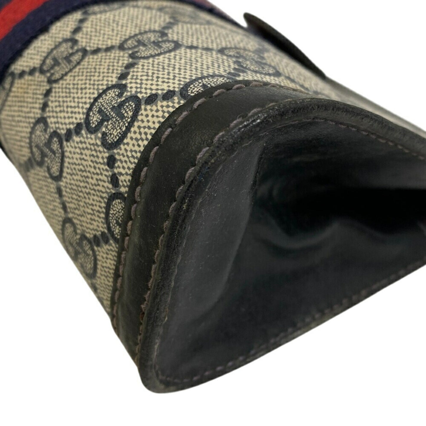 Gucci Brown Navy Gg Supreme Pouch