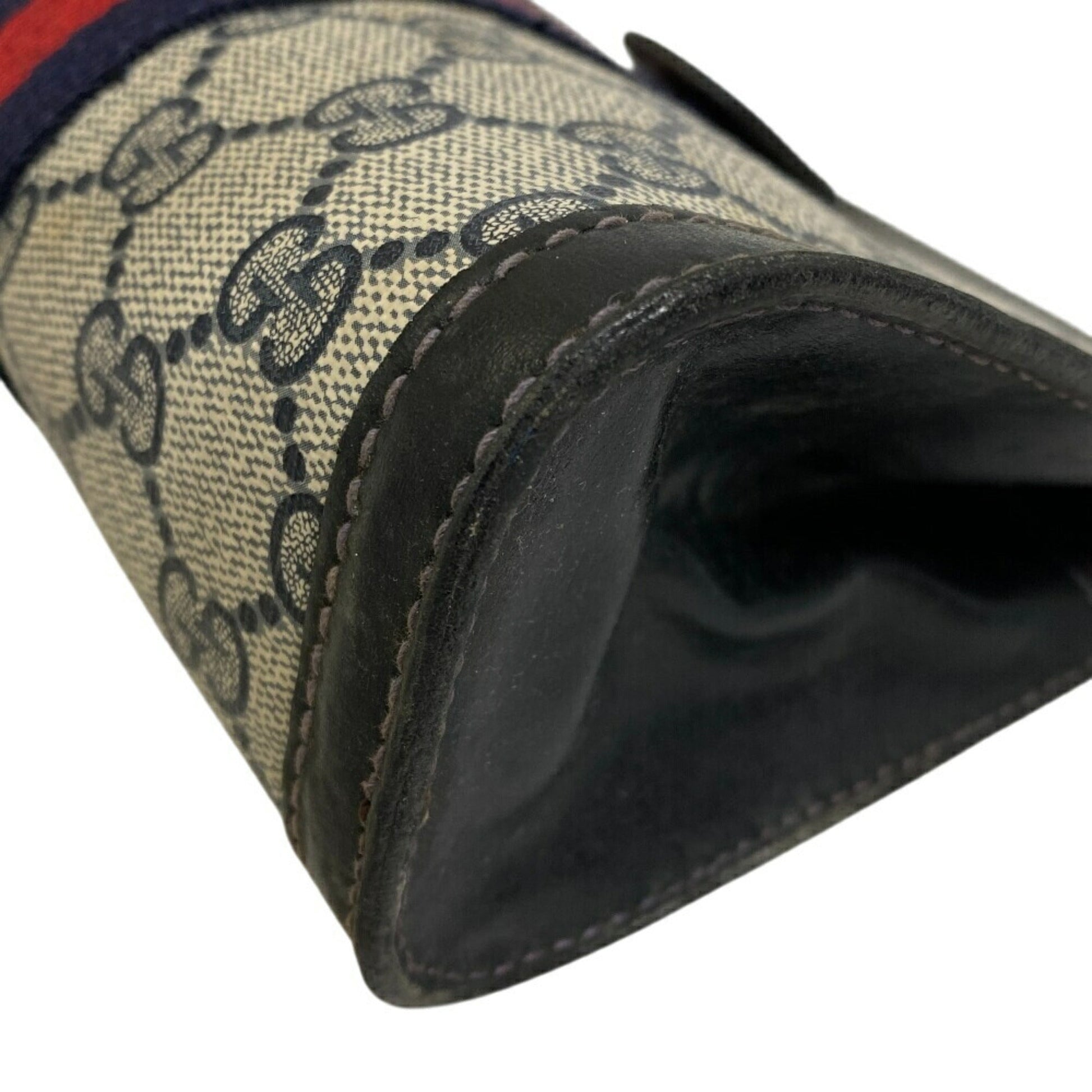 Gucci Brown Navy Gg Supreme Pouch