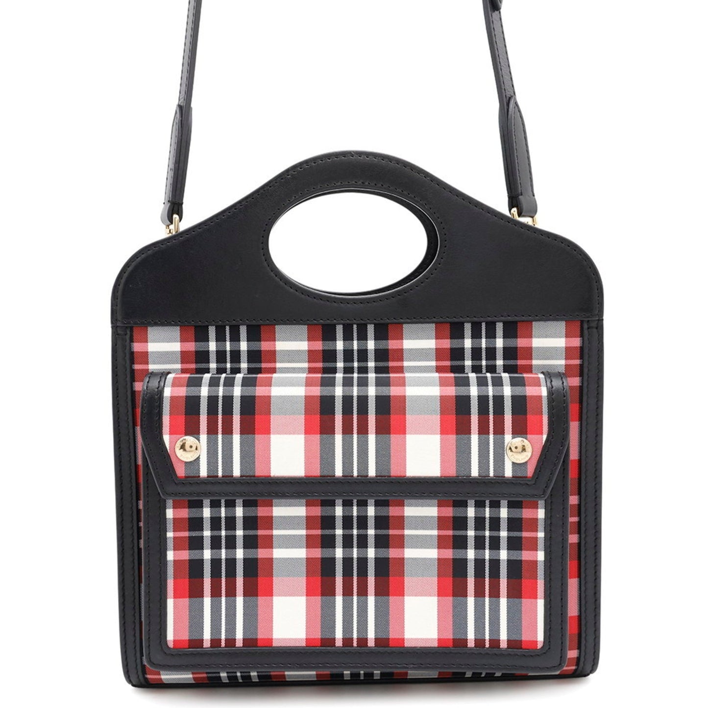 Burberry Color Handbag Shoulder Bag Leather Nylon Black