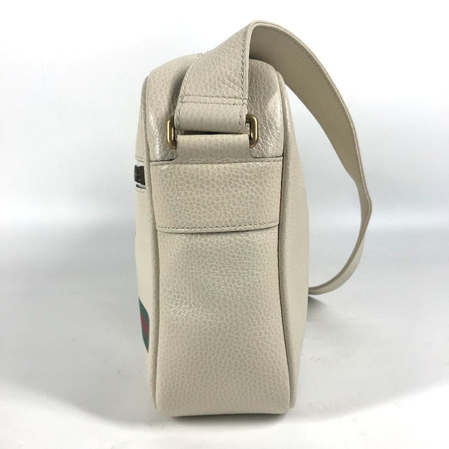 Gucci White Leather Messenger Bag Shoulder Bag