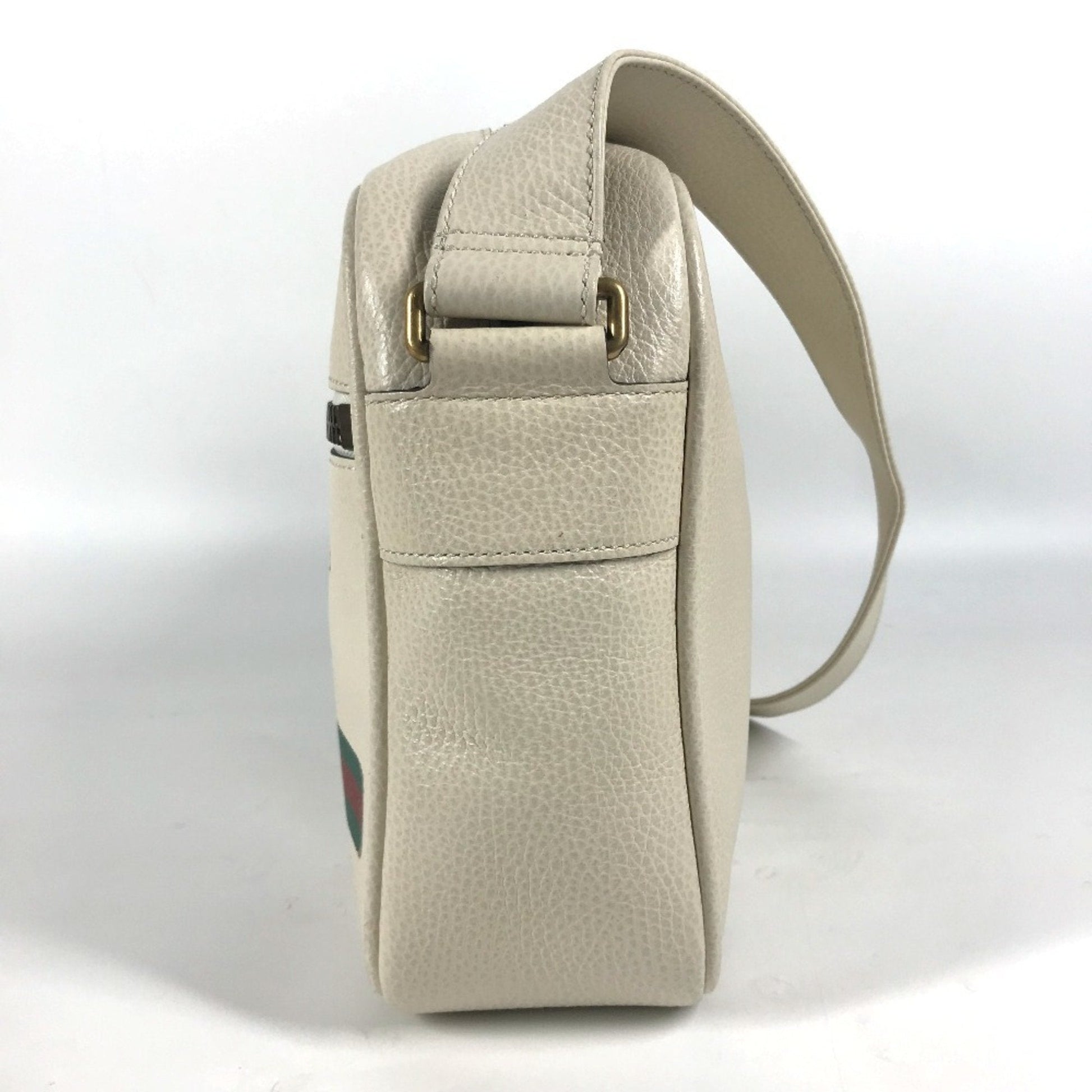 Gucci White Leather Messenger Bag Shoulder Bag
