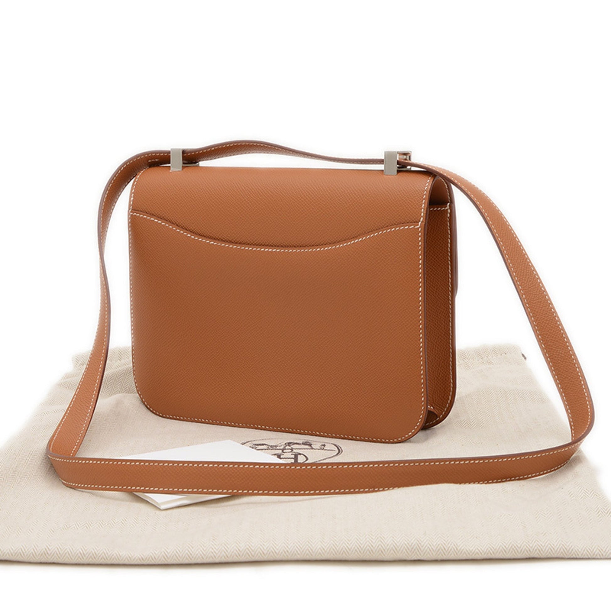 Hermes Epsom Shoulder Bag Leather Brown Bag 3