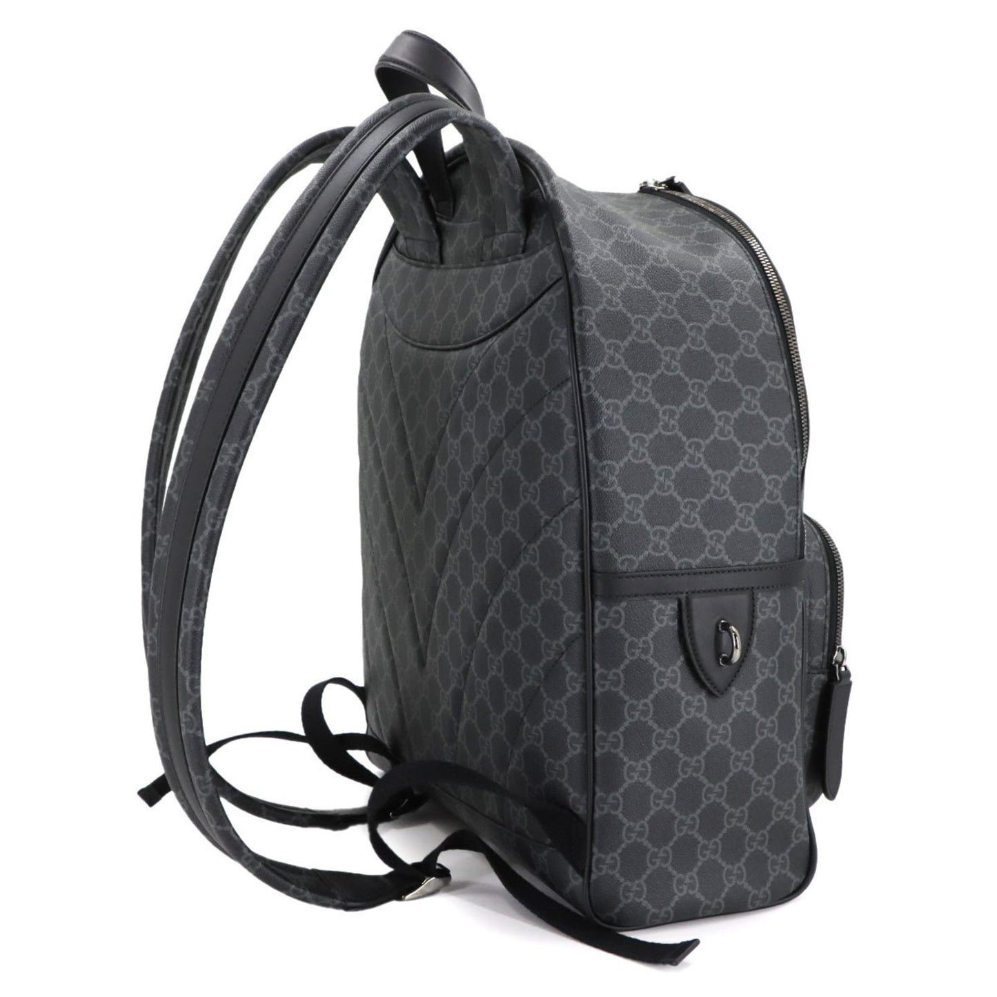 Gucci Black Fabric Leather Backpack
