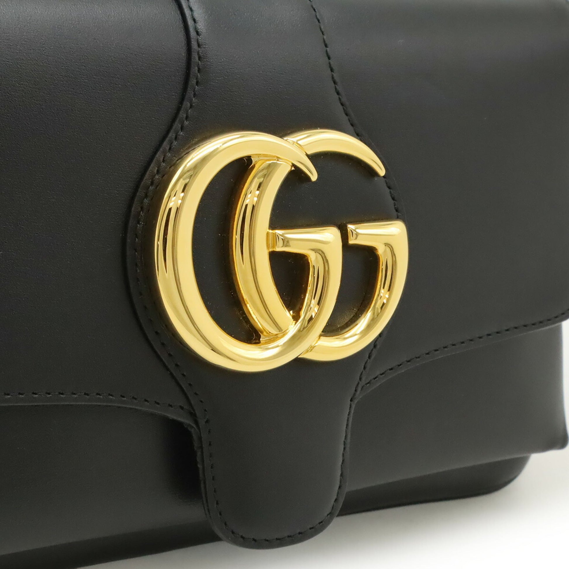 Gucci Gg Marmont Black Leather Pochette Shoulder Bag