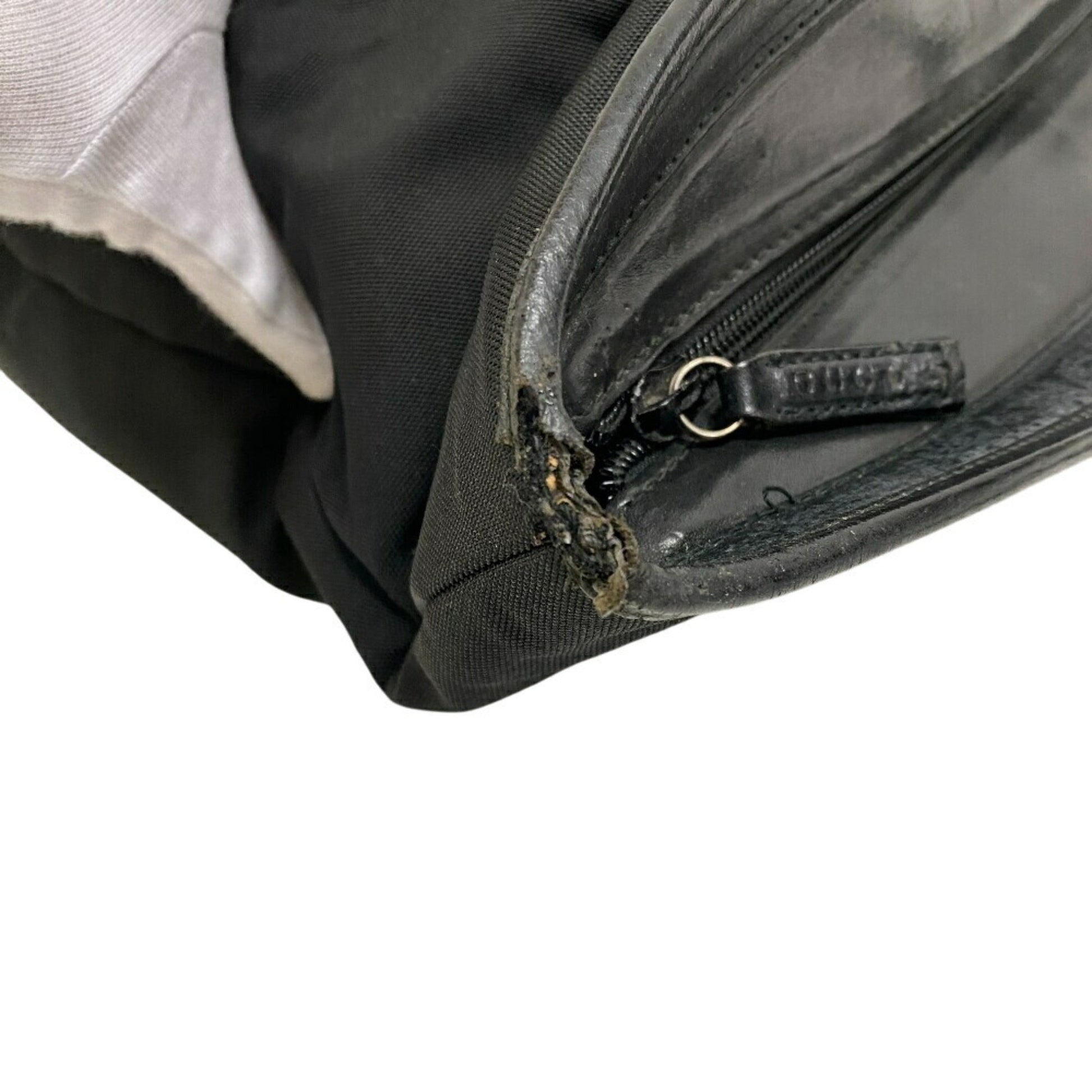 Gucci Black Nylon Leather Shoulder Bag Tote Bag