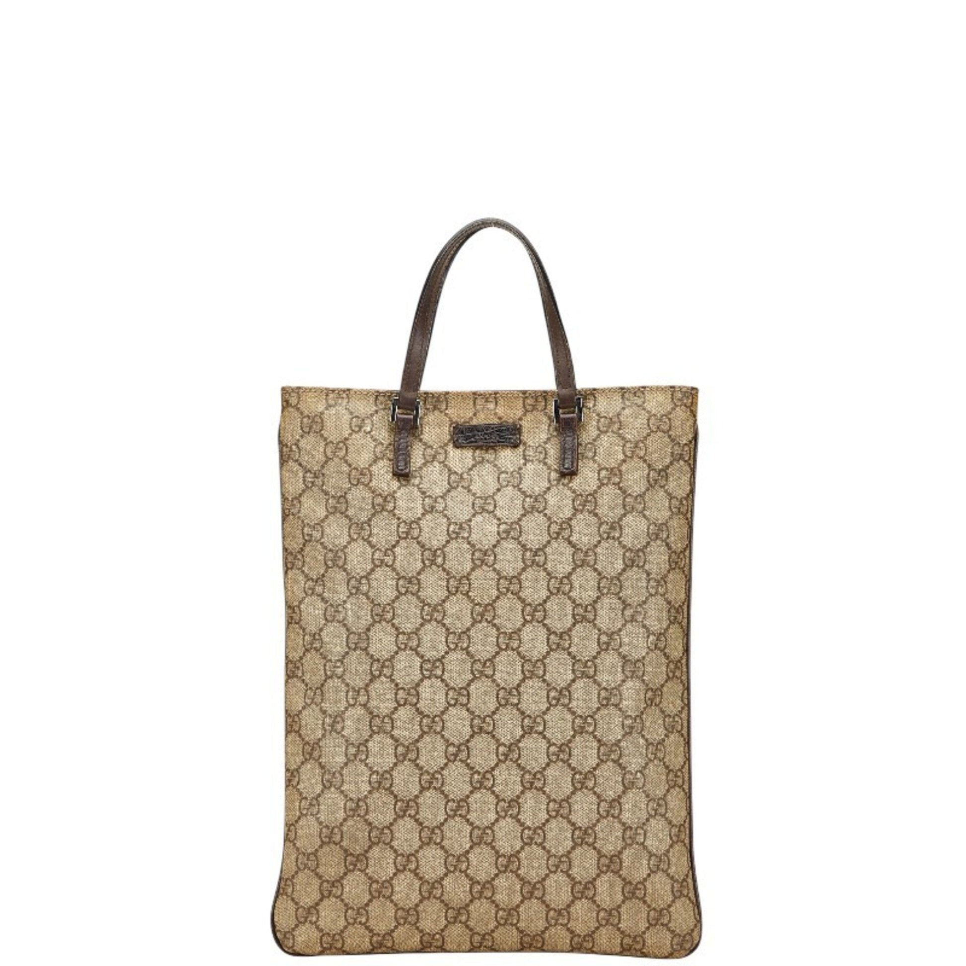Gucci Brown Pvc Leather Handbag Tote Bag