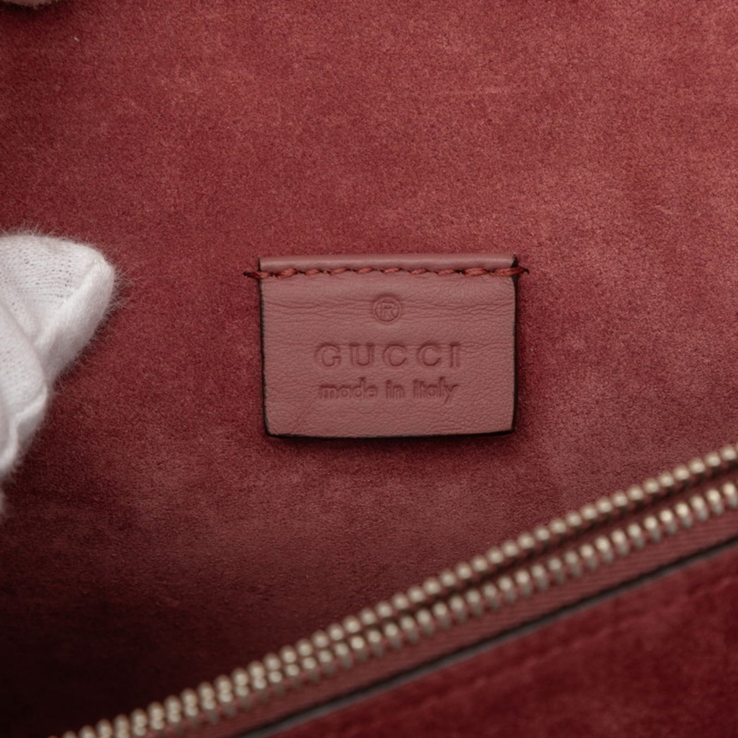 Gucci Beige Red Color Pvc Suede Shoulder Bag