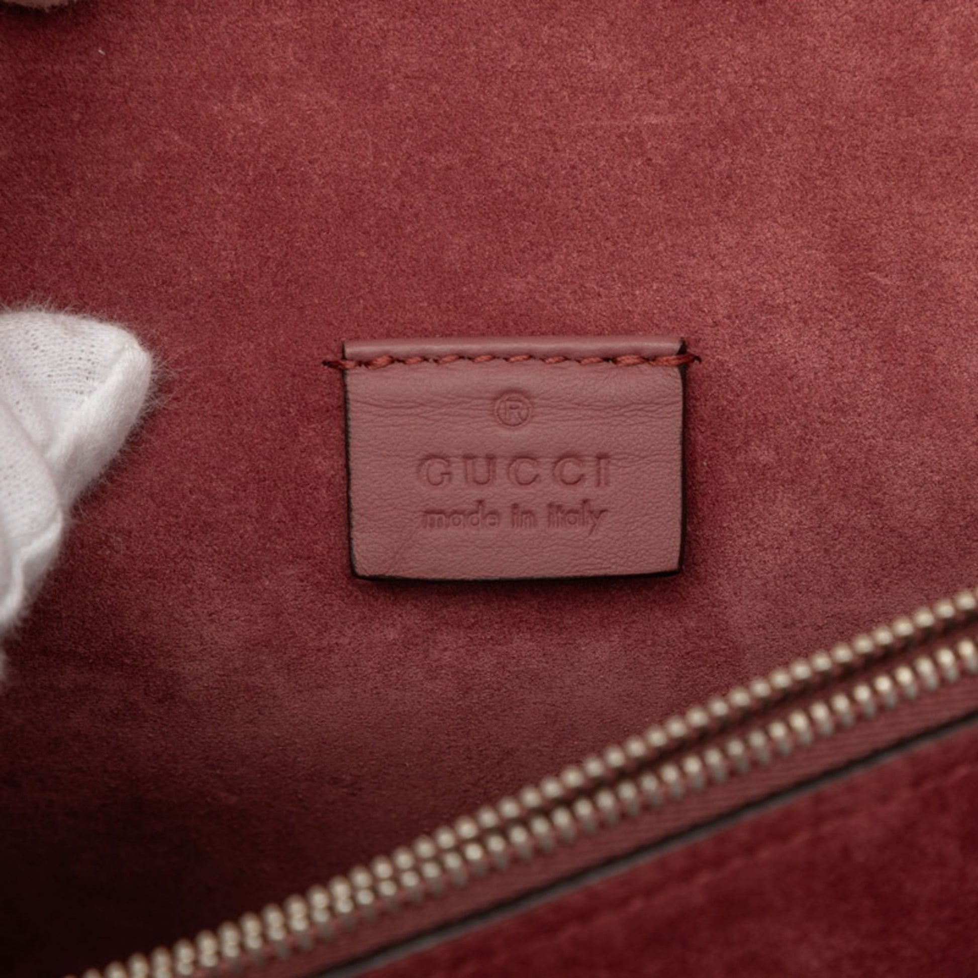 Gucci Beige Red Color Pvc Suede Shoulder Bag