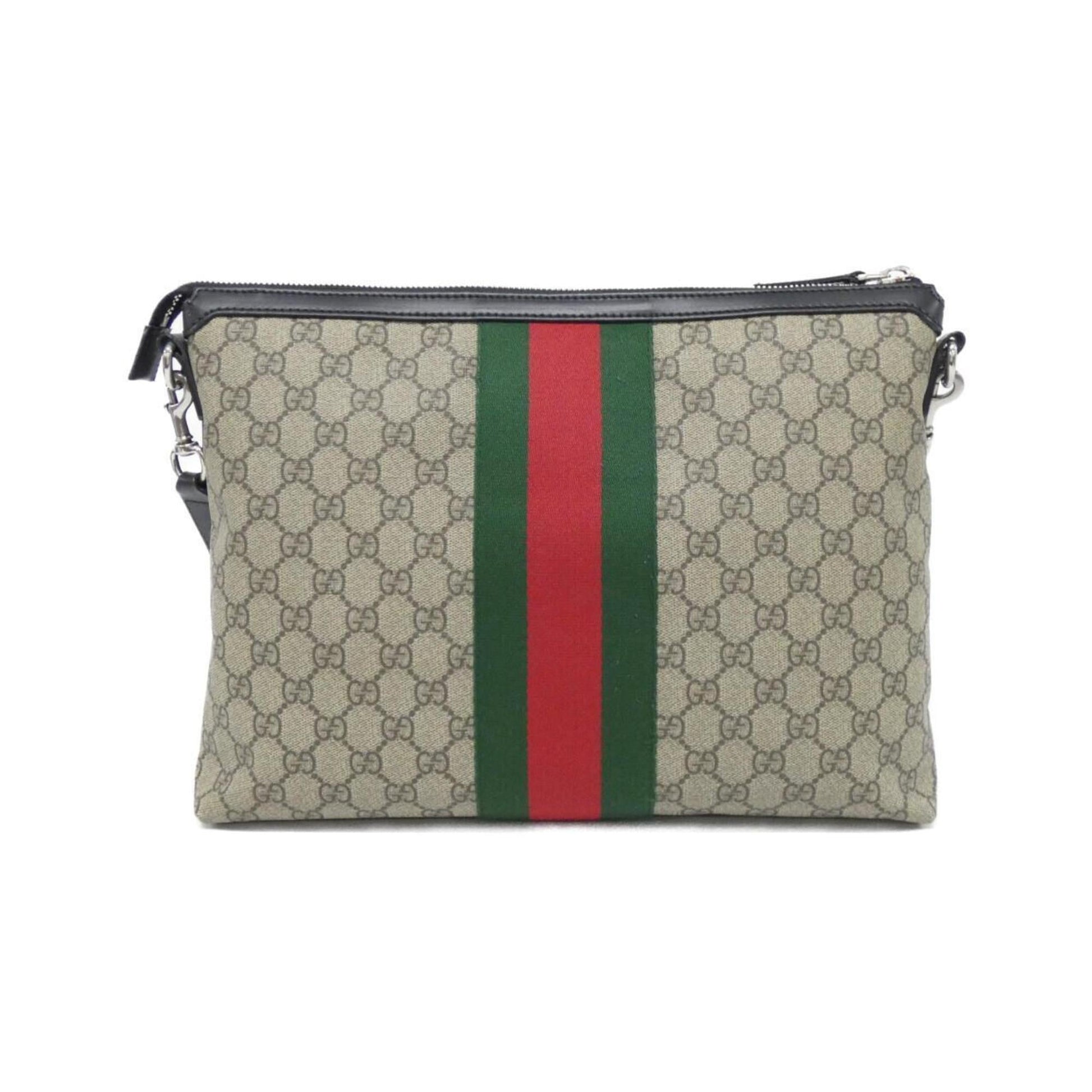 Gucci Beige Black Gg Supreme Shoulder Bag