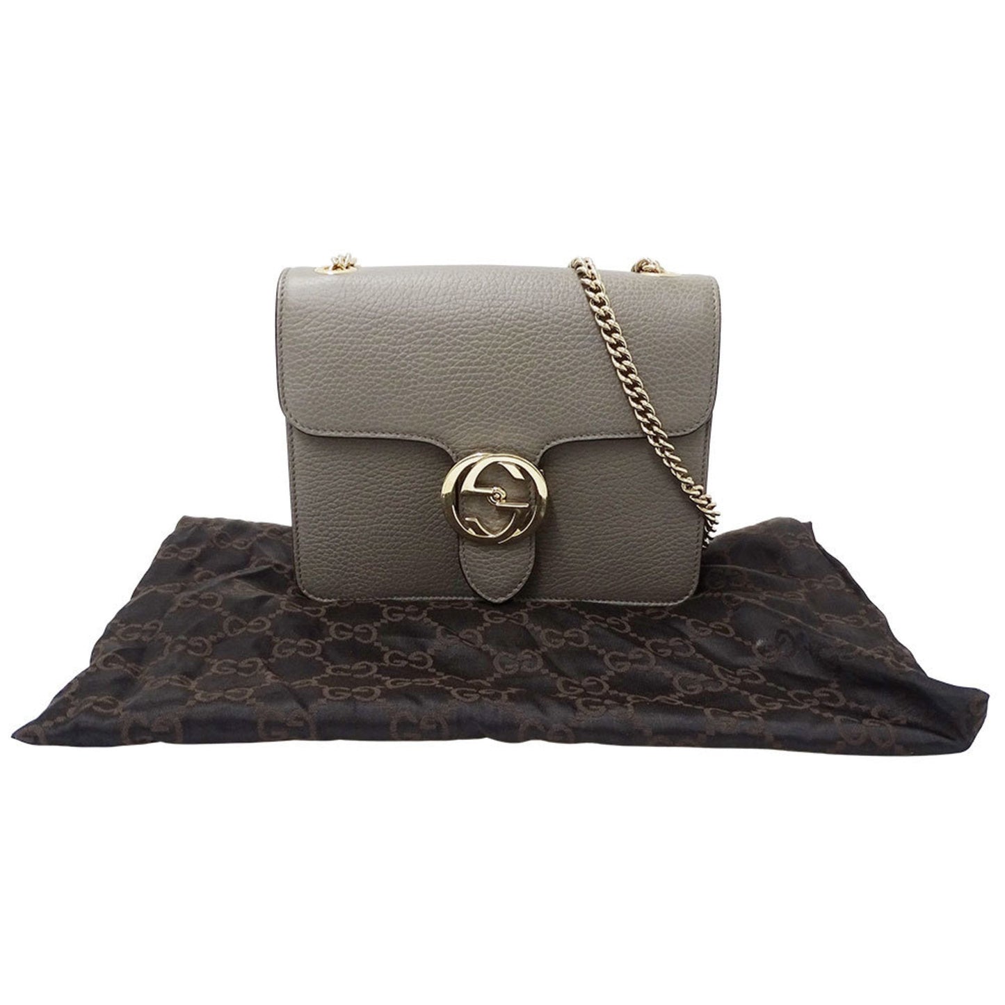 Gucci Gray Leather Shoulder Bag