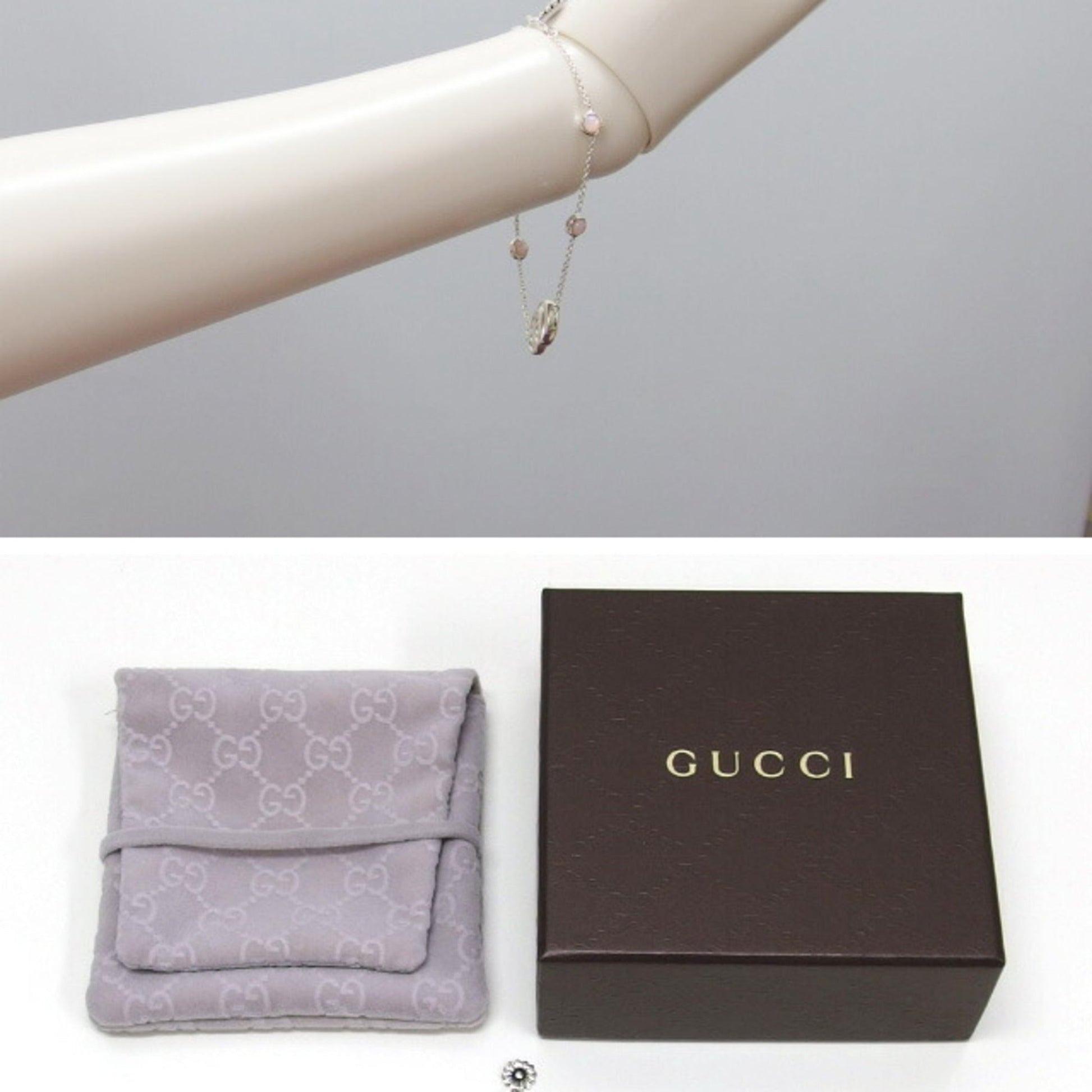 Gucci Pink Silver 925 Charm Bracelet