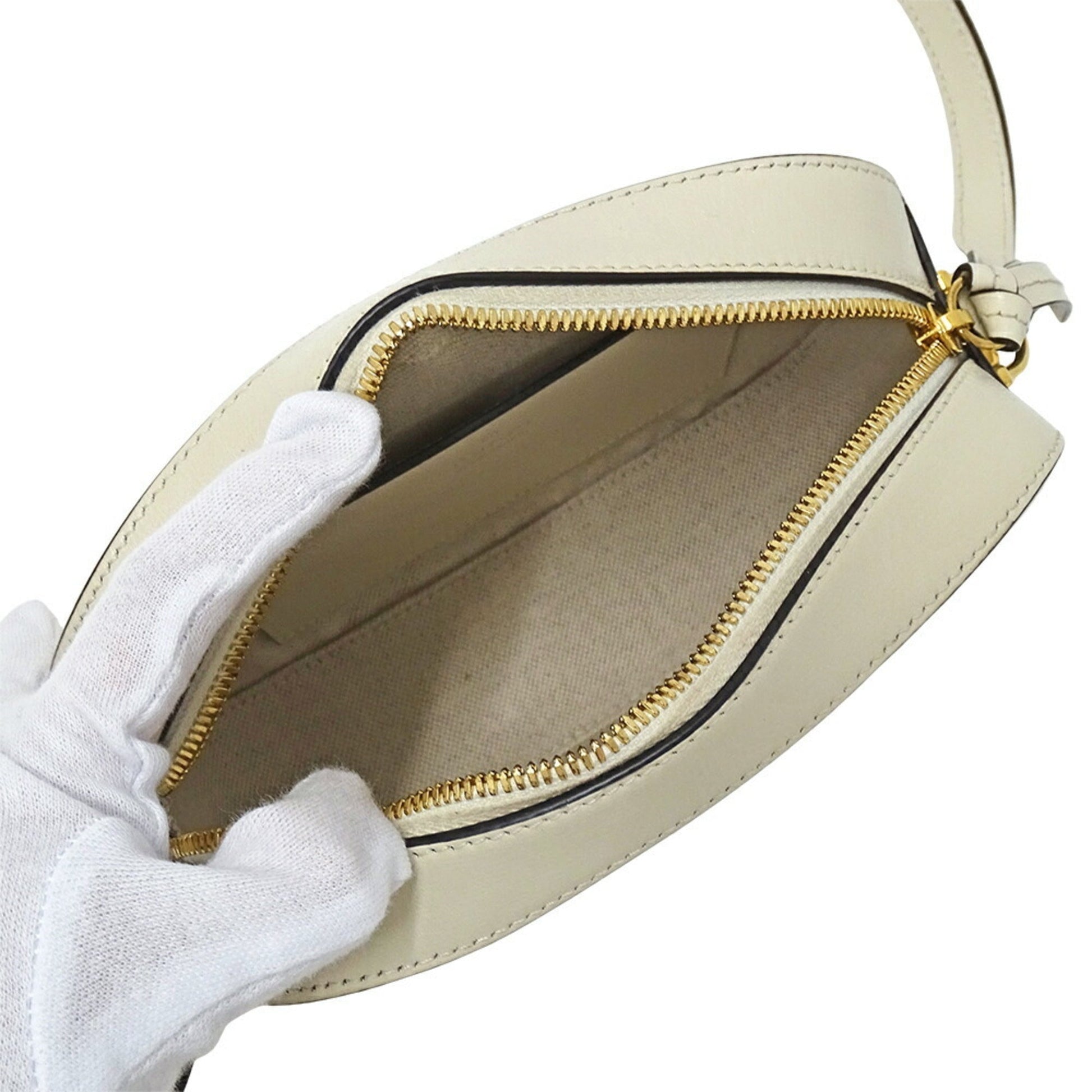 Gucci White Leather Shoulder Bag