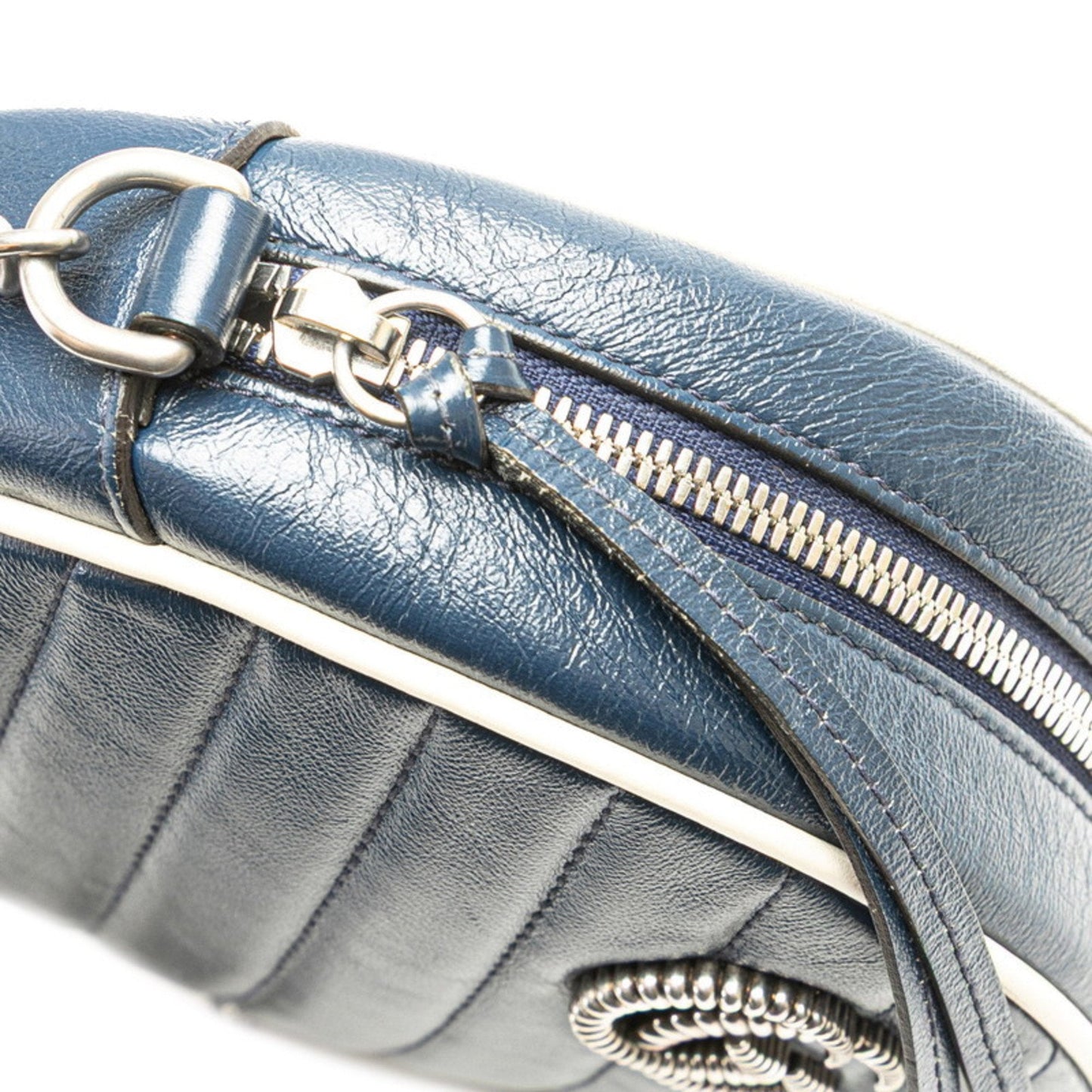 Gucci Navy Leather Shoulder Bag