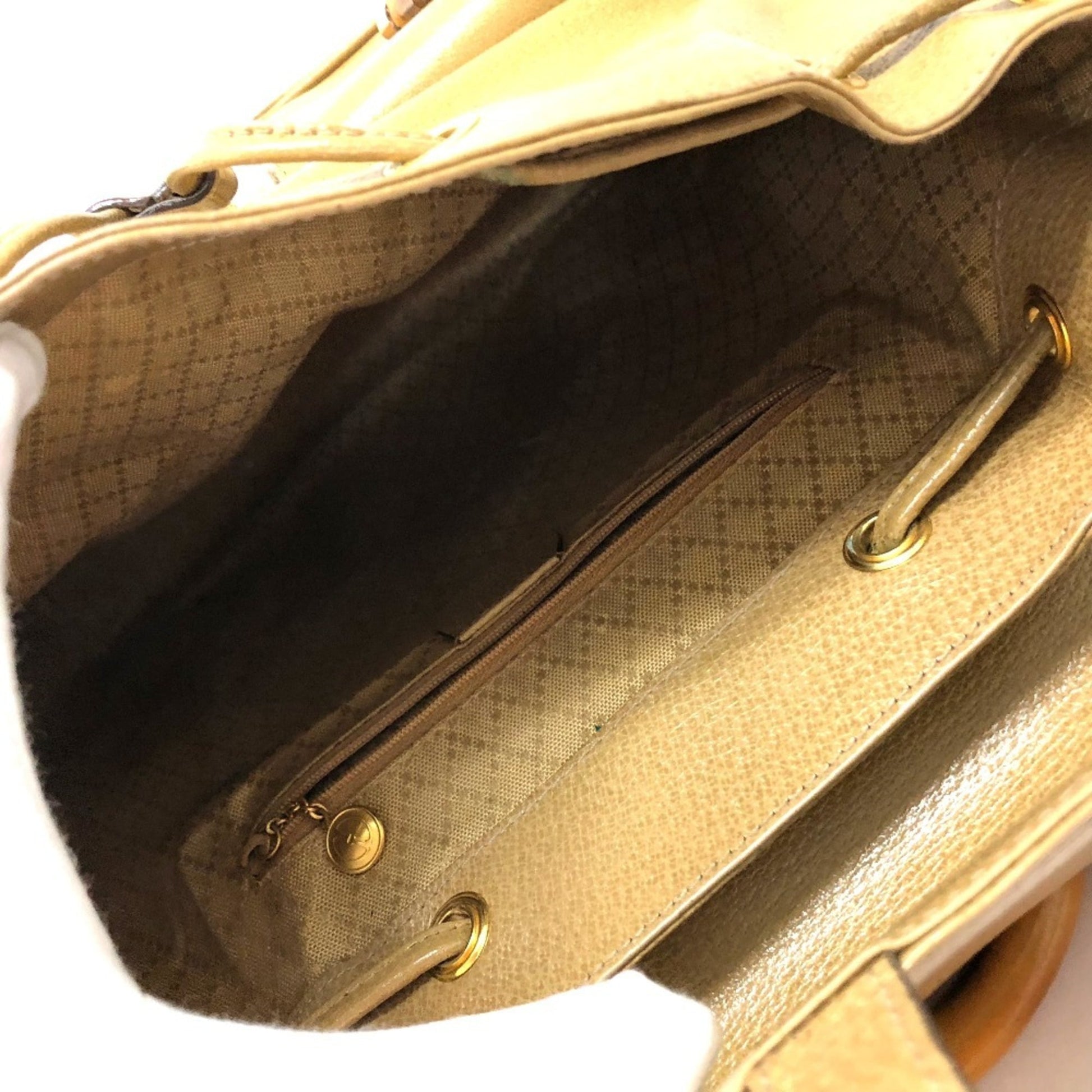Gucci Bamboo Beige Leather Backpack