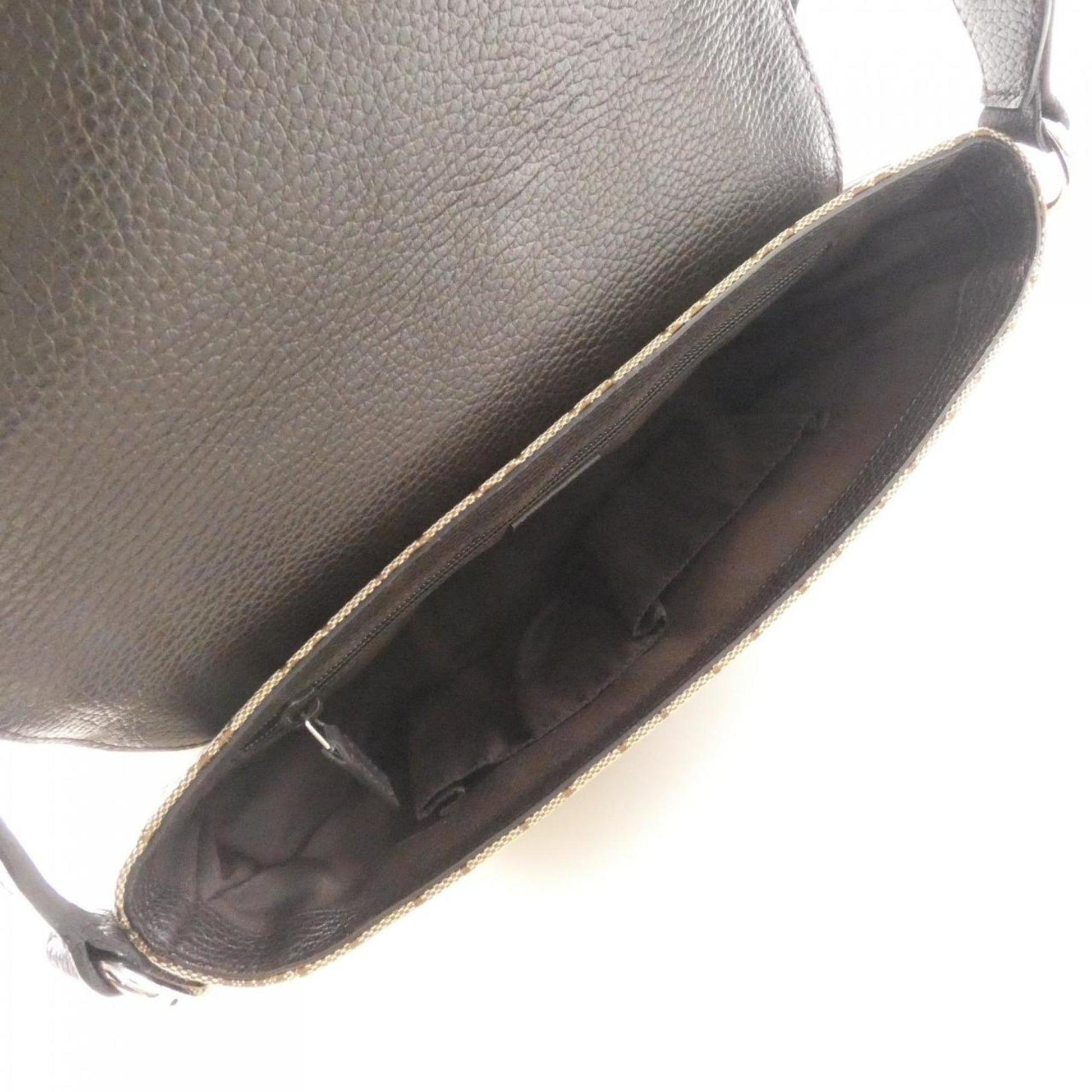Gucci Beige Brown Gg Canvas Leather Shoulder Bag