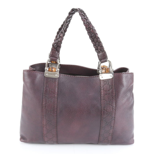 Gucci Purple Leather Tote Bag