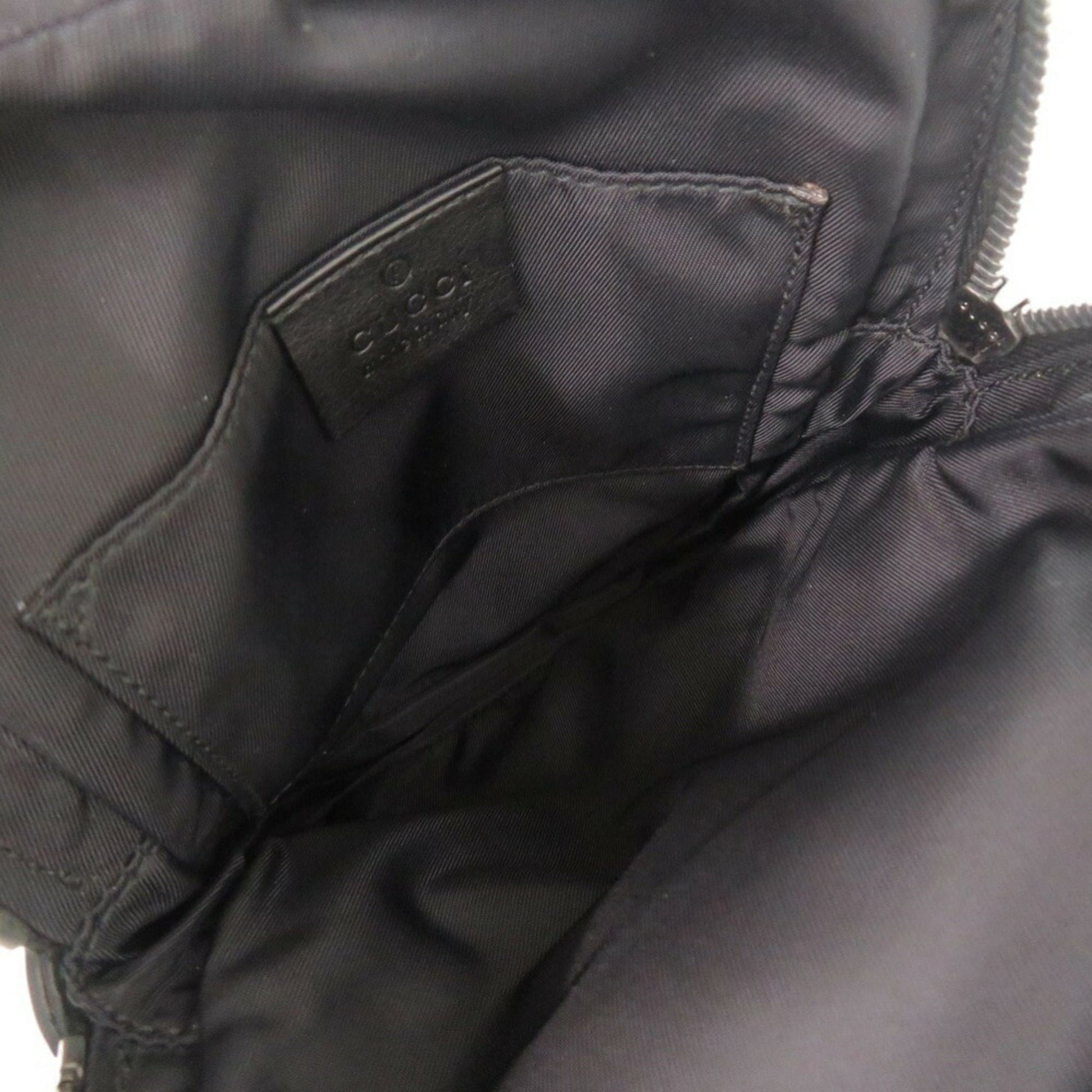 Gucci Black Nylon Gg Leather Fanny Pack Shoulder Bag
