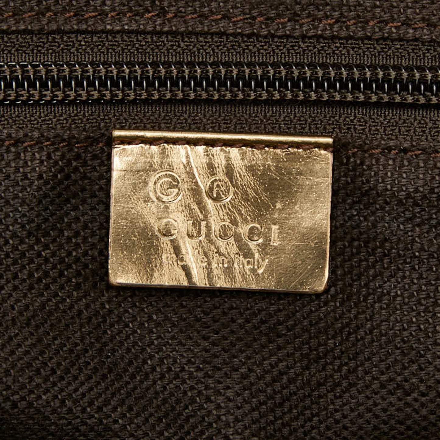 Gucci Beige Gold Canvas Leather Handbag Tote Bag
