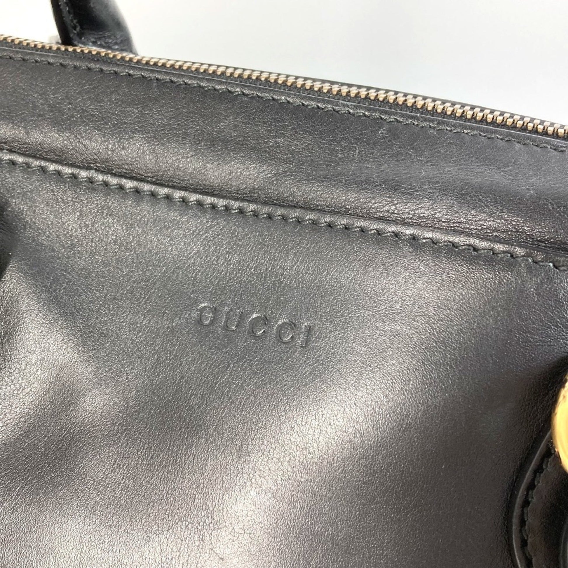 Gucci Black Leather Boston Bag Shoulder Bag